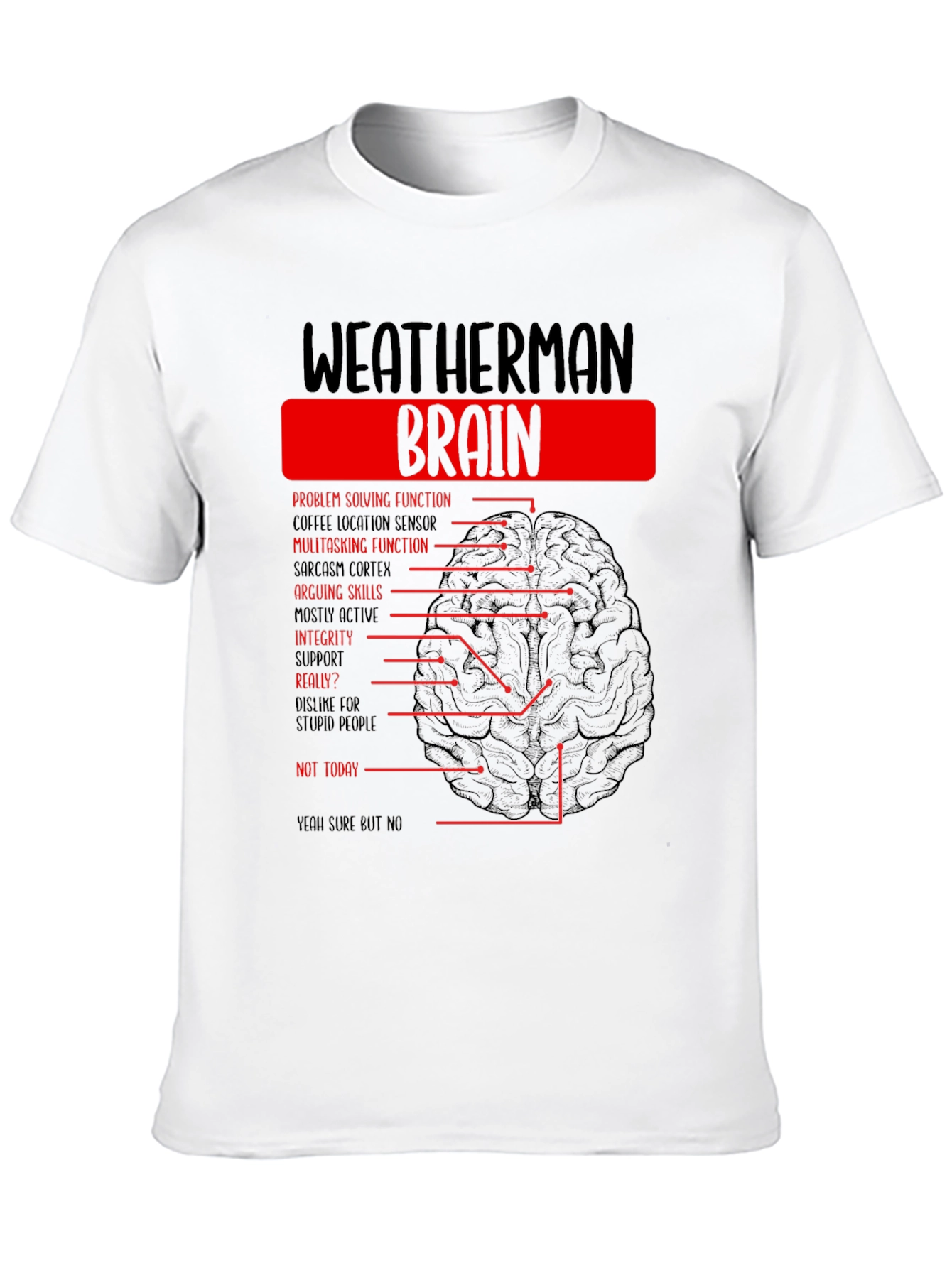 Weatherman Brain T-Shirt - Funny Weather Humor Tee