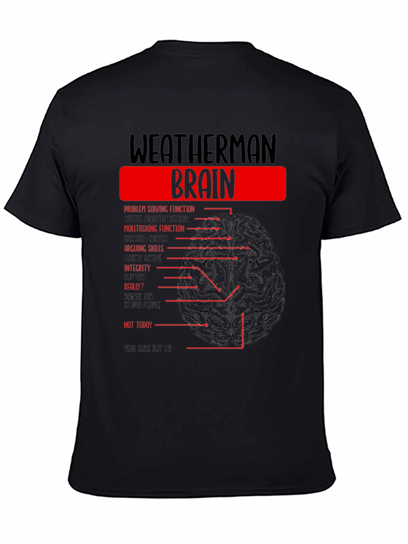 Weatherman Brain T-Shirt - Funny Weather Humor Tee