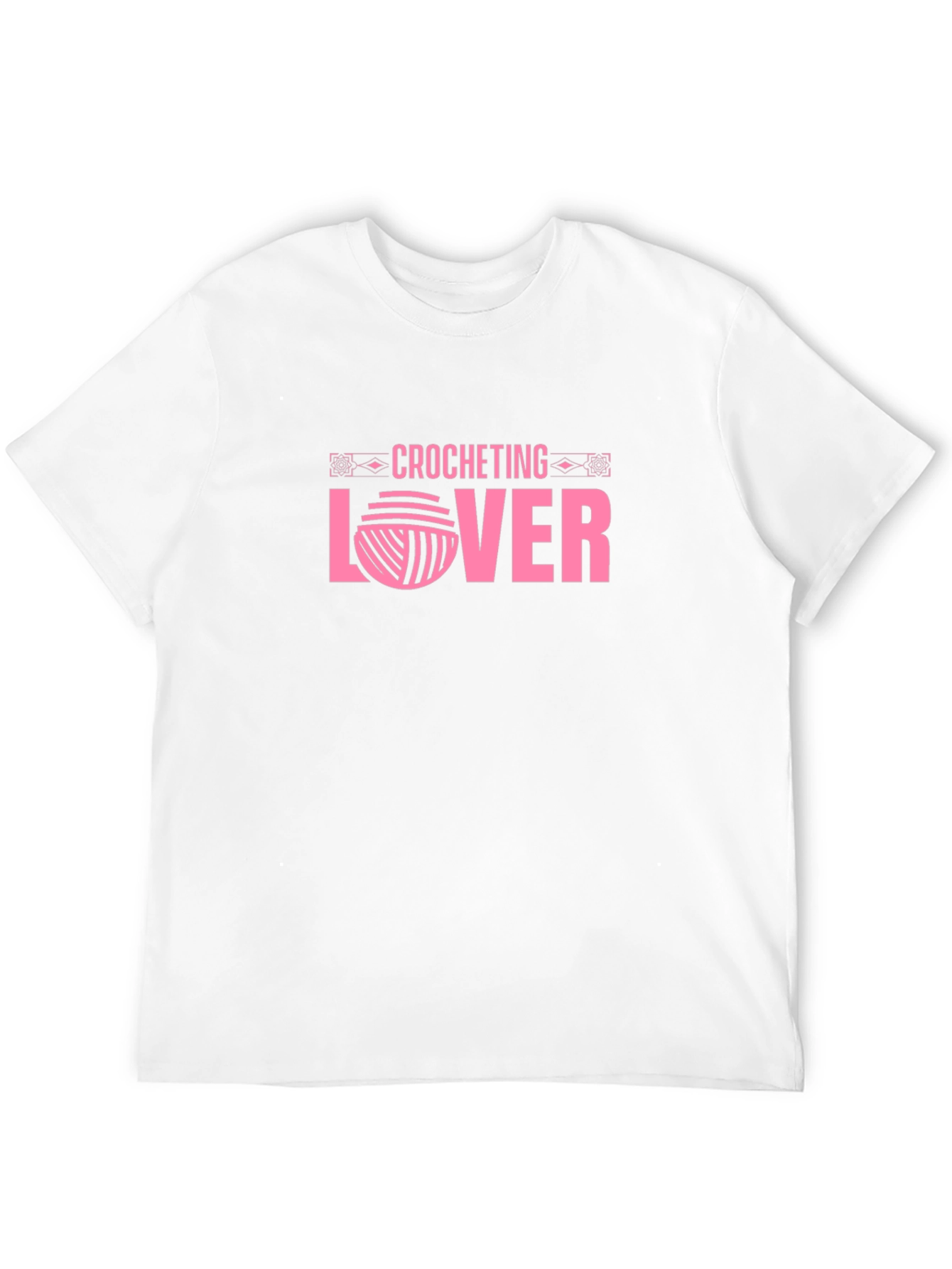 Crocheting Lover Graphic T-Shirt - Pink on Black