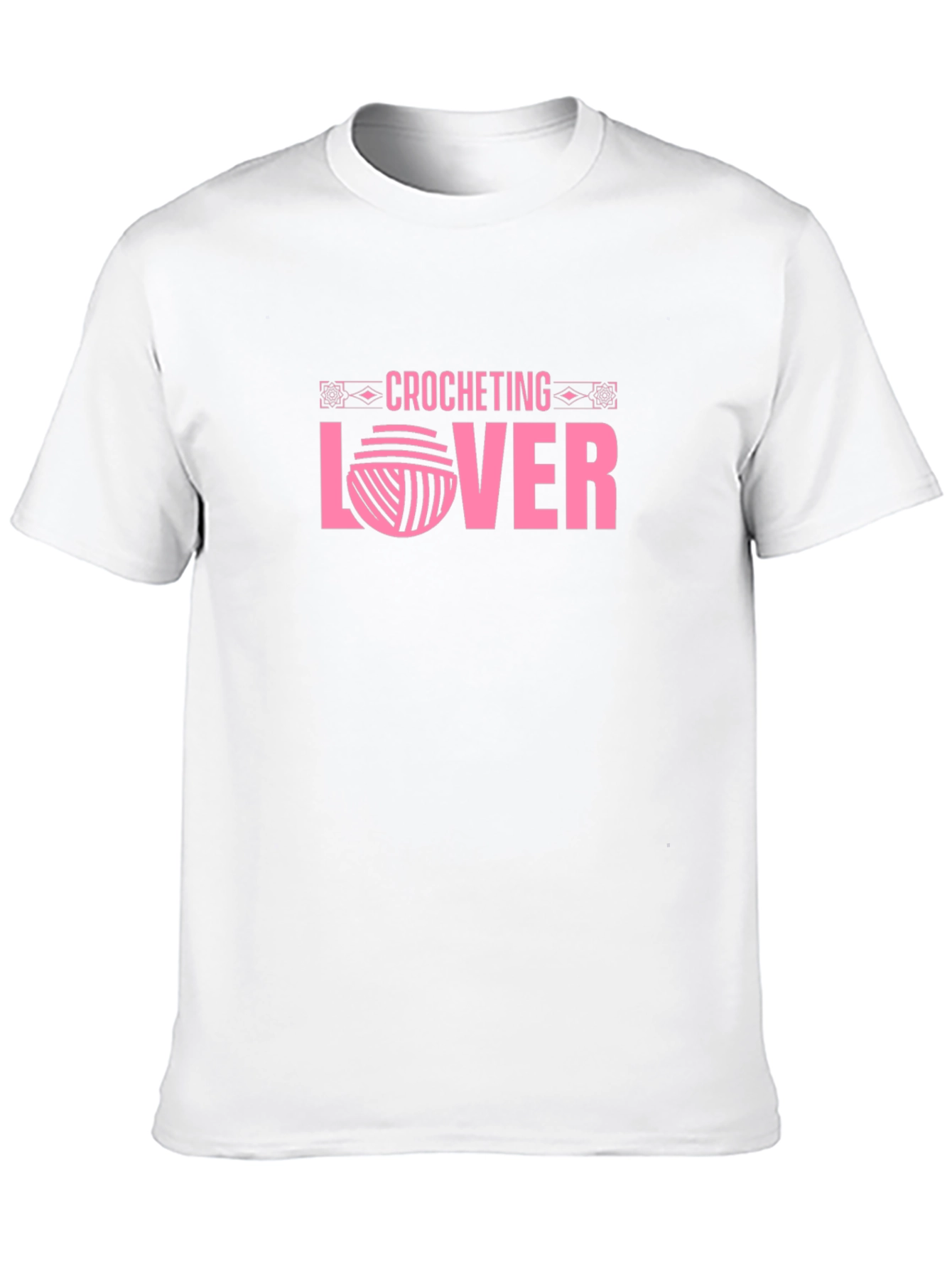 Crocheting Lover Graphic T-Shirt - Pink on Black
