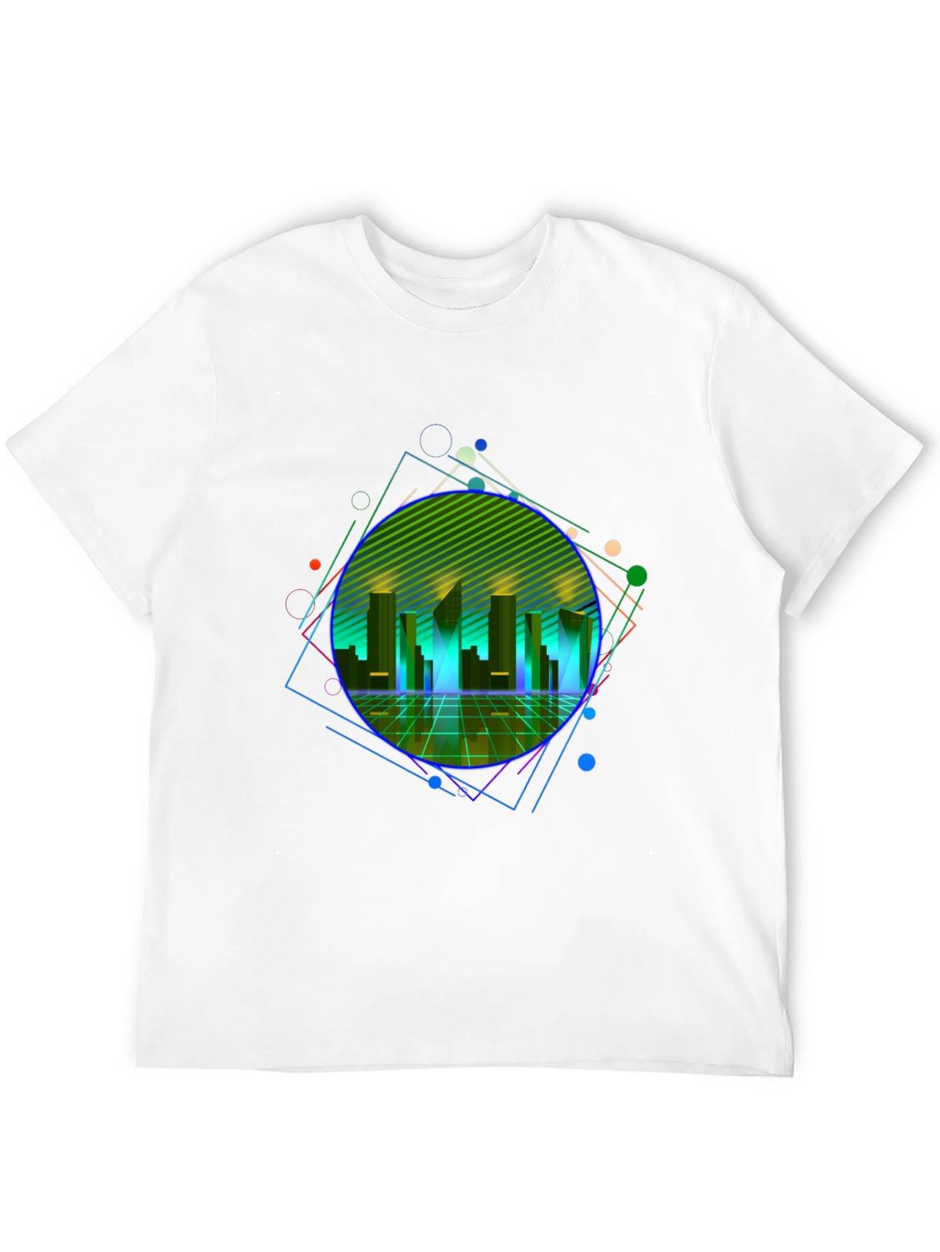 Retro Wave Cityscape Graphic Tee - Black