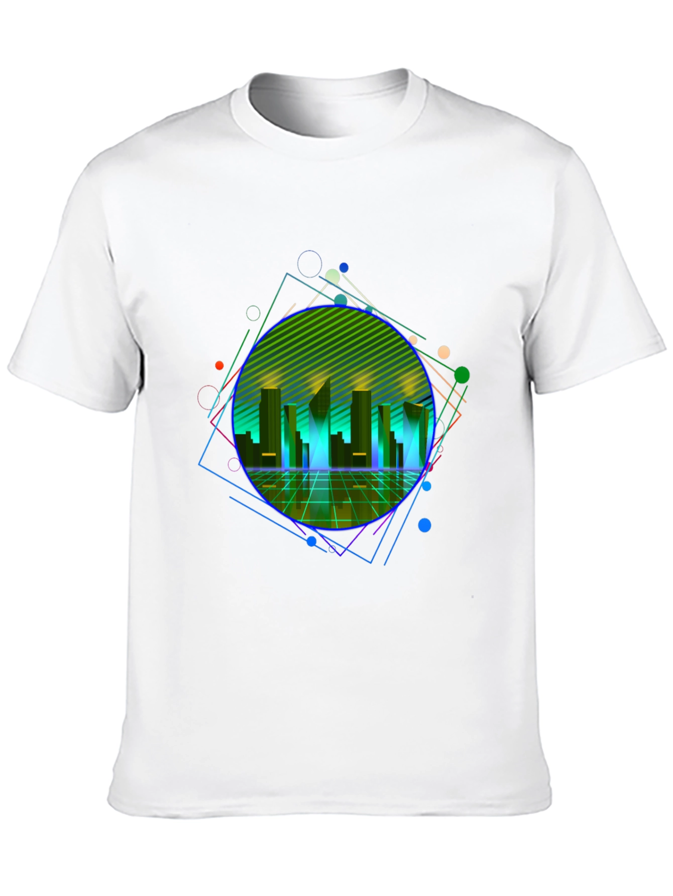 Retro Wave Cityscape Graphic Tee - Black