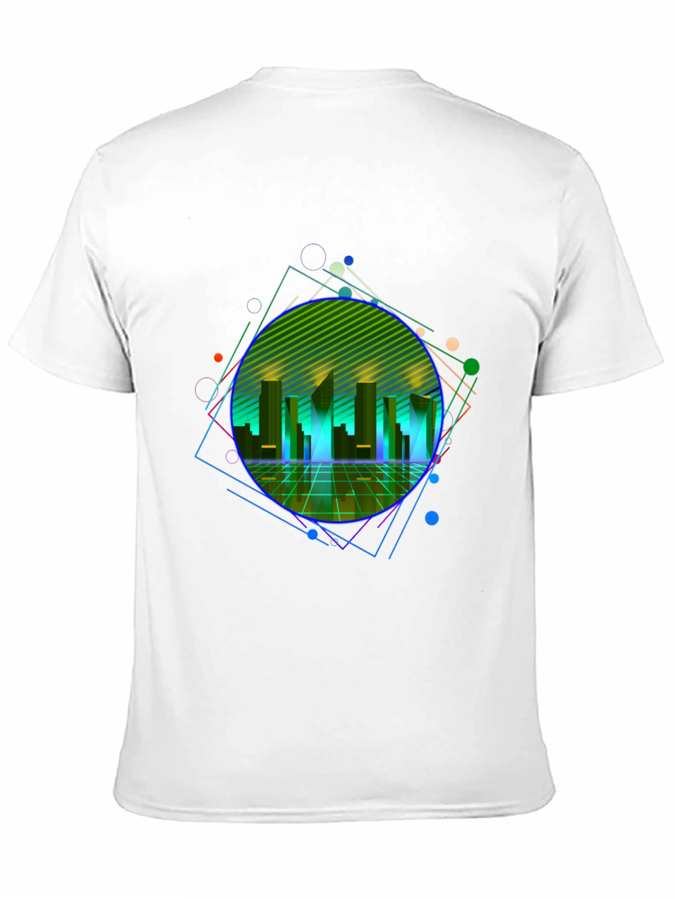 Retro Wave Cityscape Graphic Tee - Black