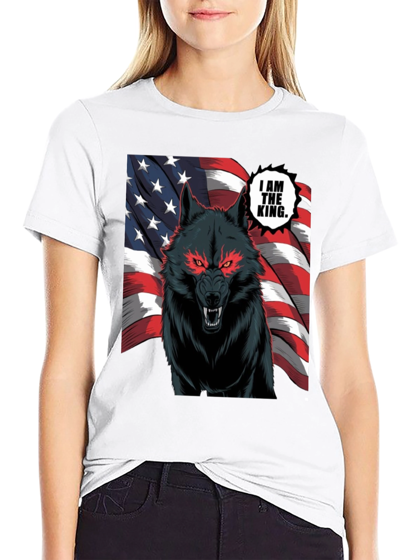 American Wolf King Graphic T-Shirt
