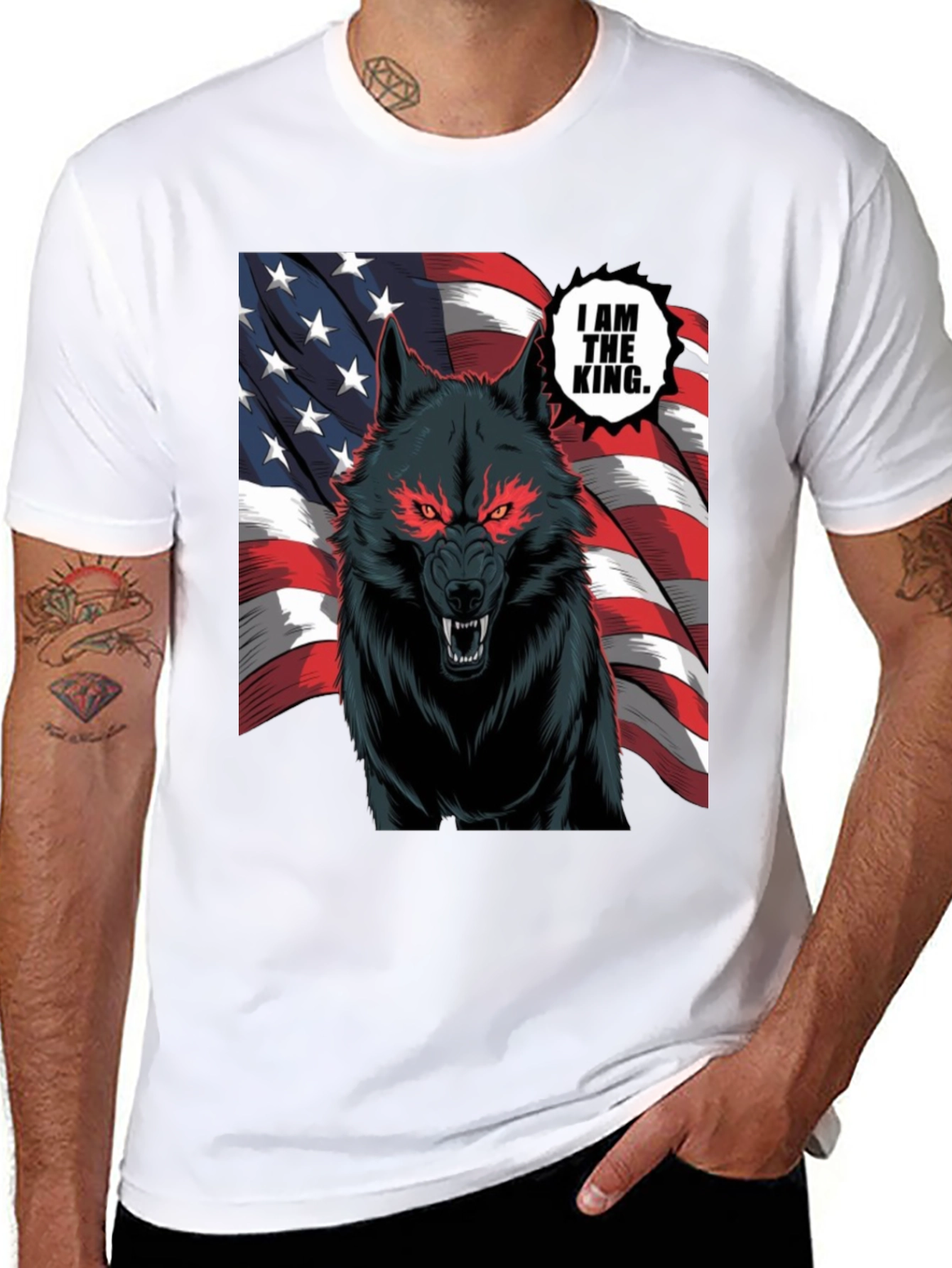 American Wolf King Graphic T-Shirt