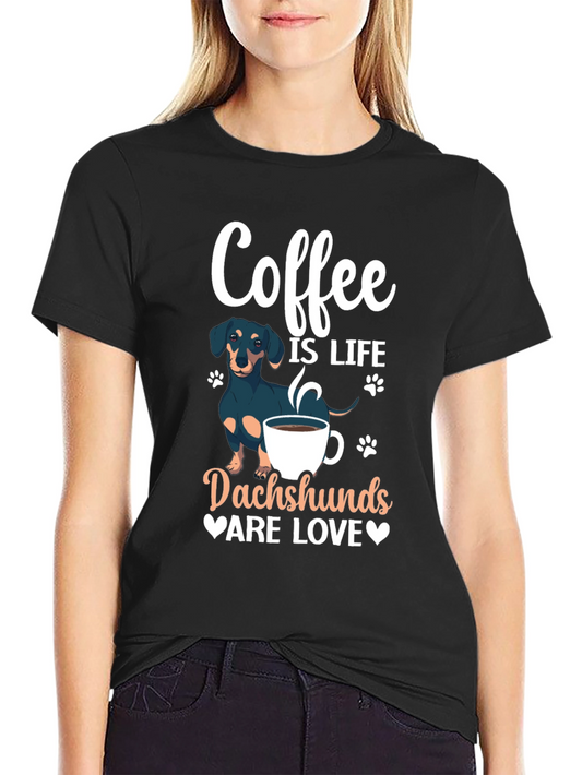 Coffee & Dachshunds T-Shirt - Perfect Gift!