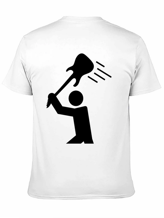 Guitar Smash Graphic Tee - Black Cotton Rocker T-Shirt