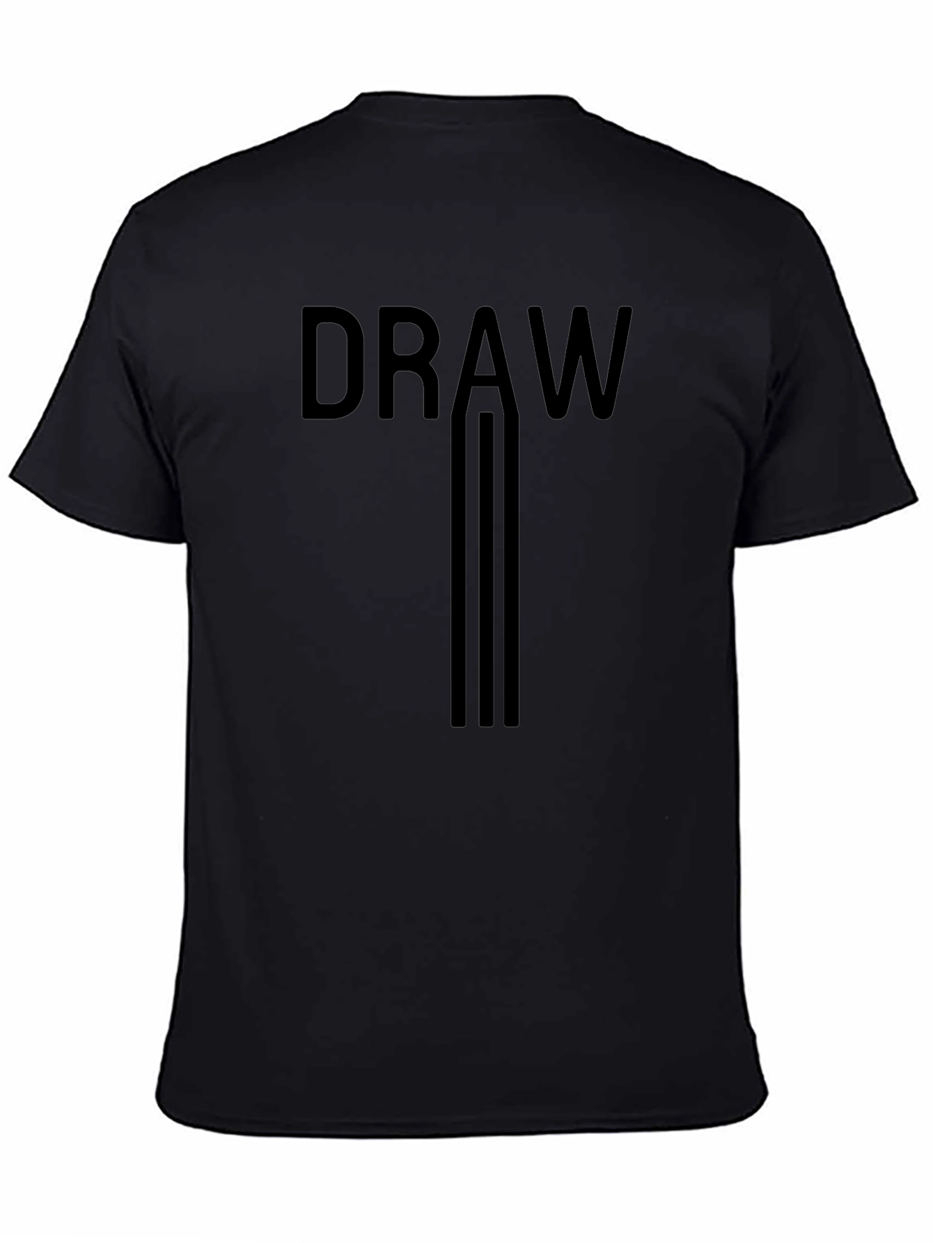 Draw Graphic T-Shirt - Black Cotton Tee