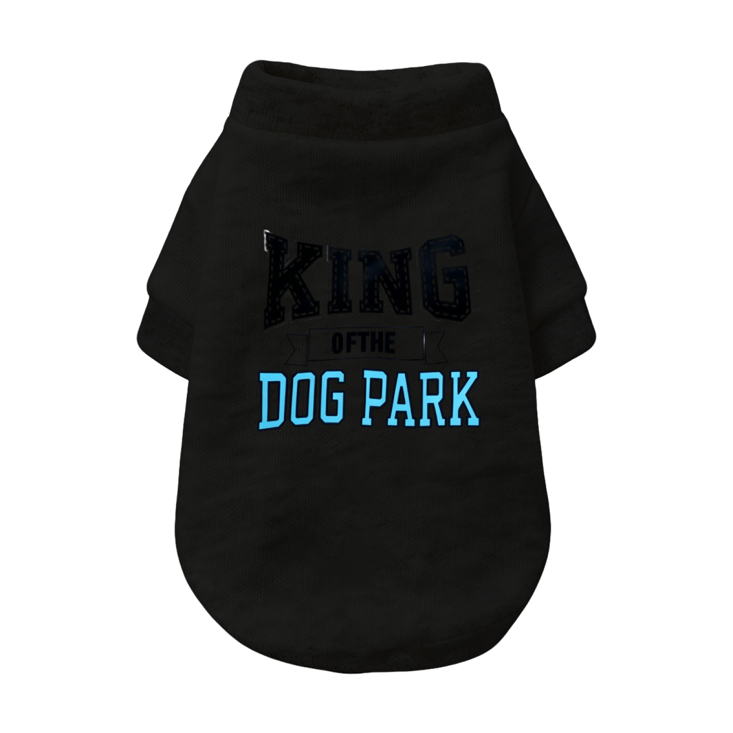 King Of The Dog Park Retro Letter White Puppy Warm Cardigan