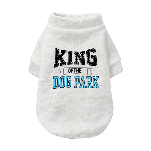King Of The Dog Park Retro Letter White Puppy Warm Cardigan