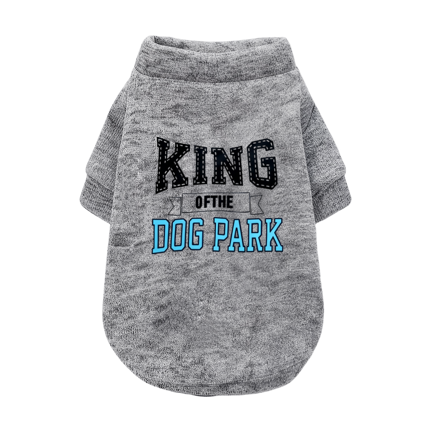 King Of The Dog Park Retro Letter White Puppy Warm Cardigan