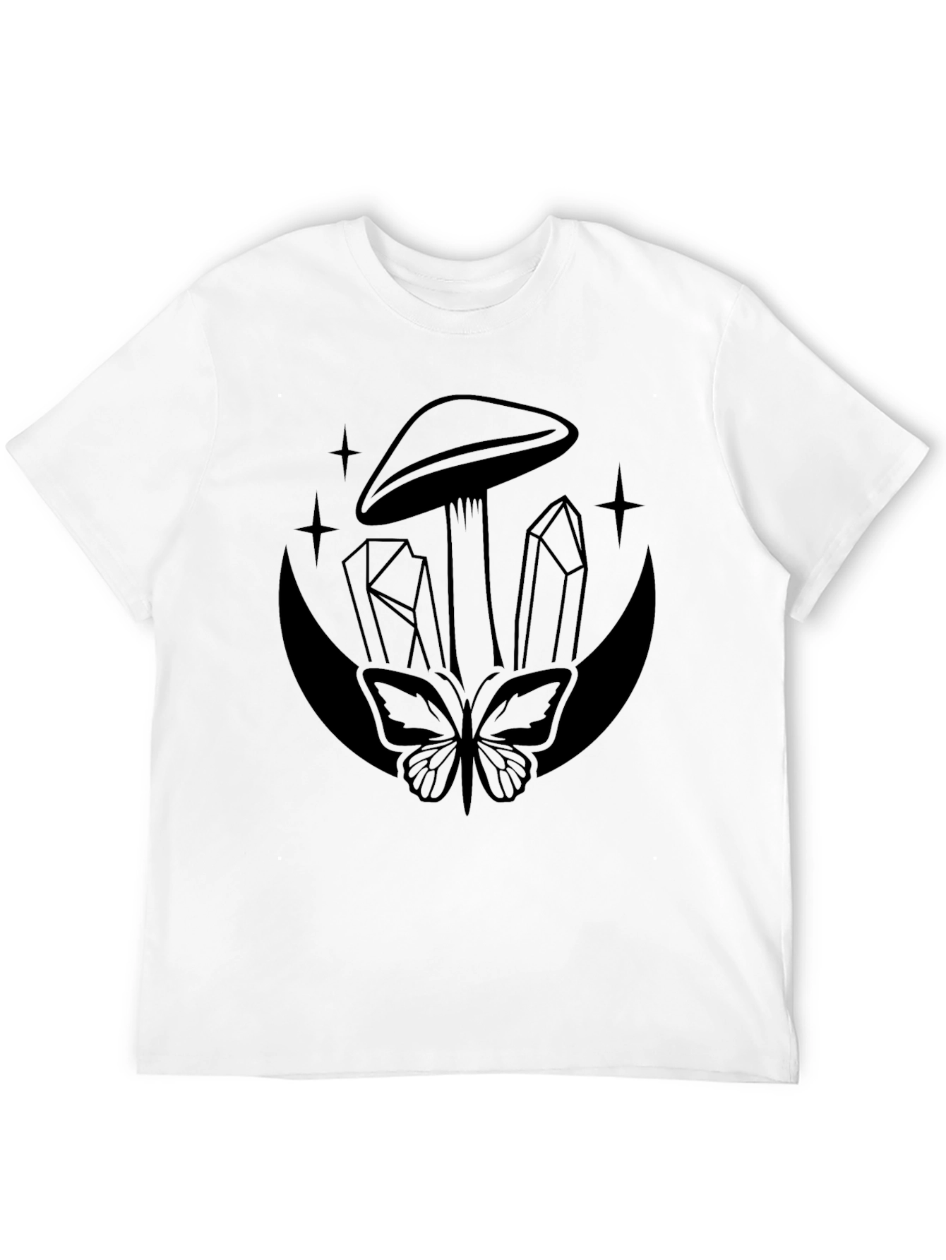 Mushroom Moon Graphic Tee - Mystical Style
