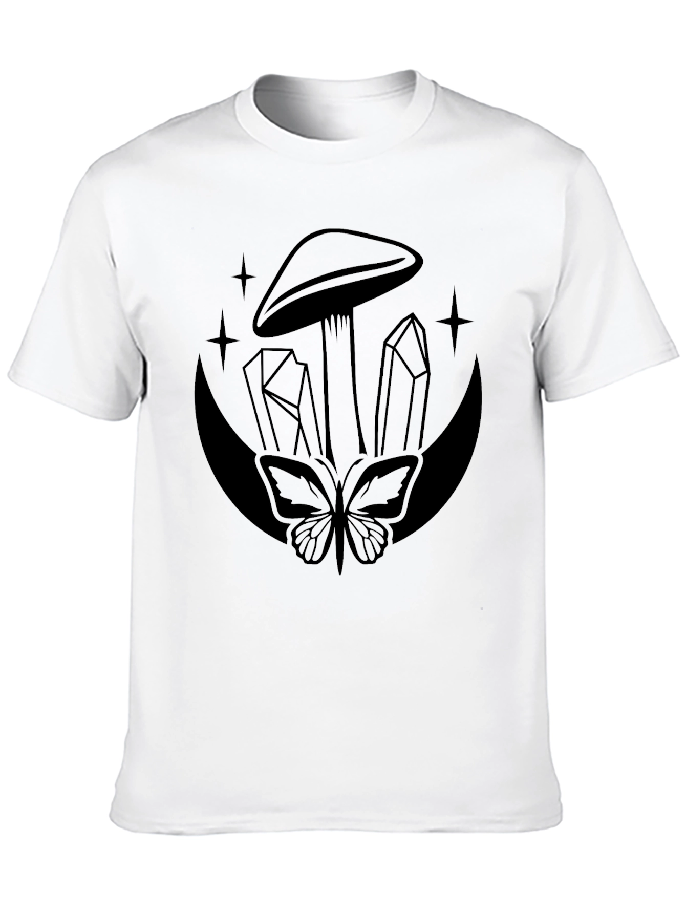 Mushroom Moon Graphic Tee - Mystical Style