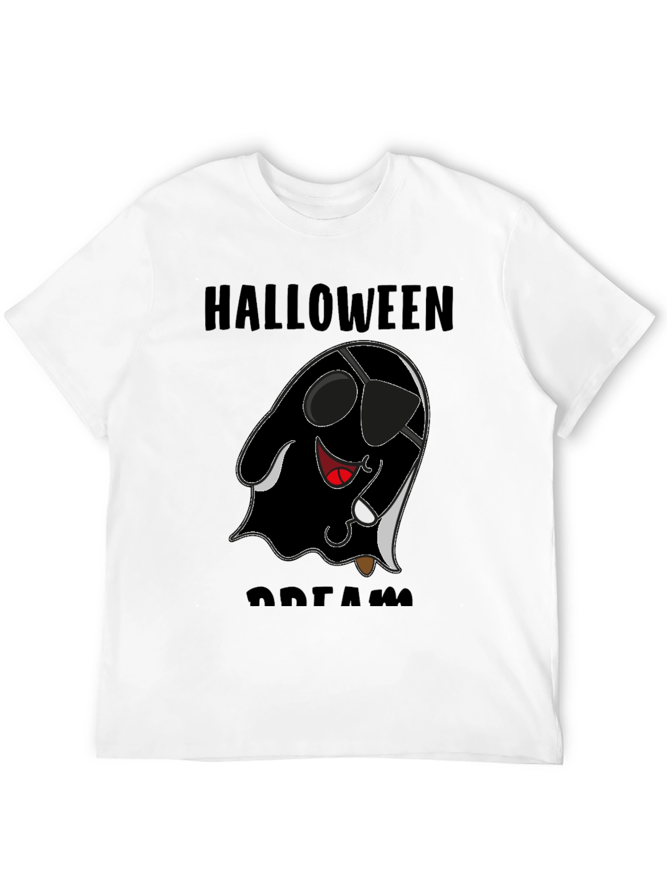 Halloween Pirate Ghost Graphic T-Shirt - Black