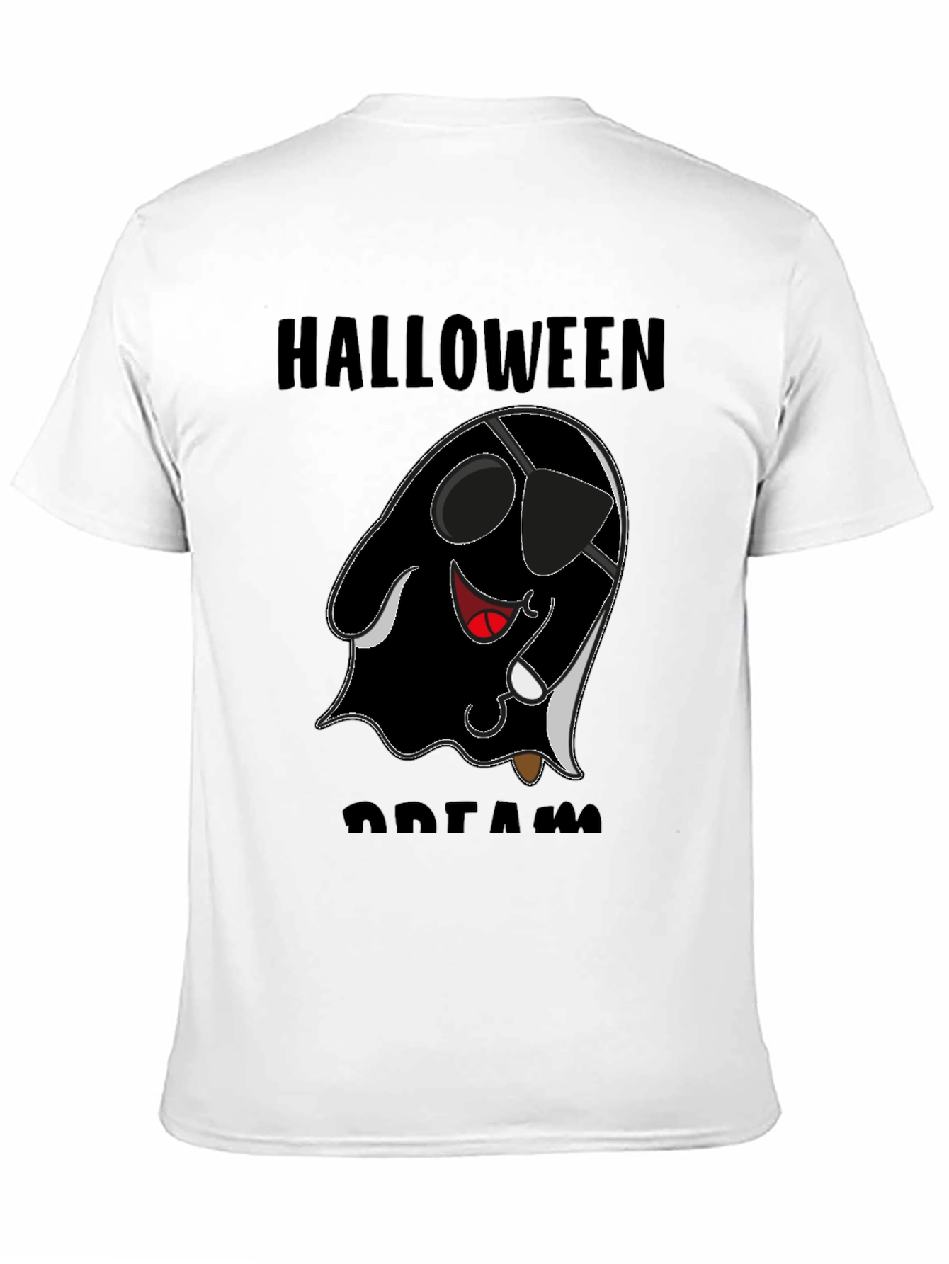 Halloween Pirate Ghost Graphic T-Shirt - Black