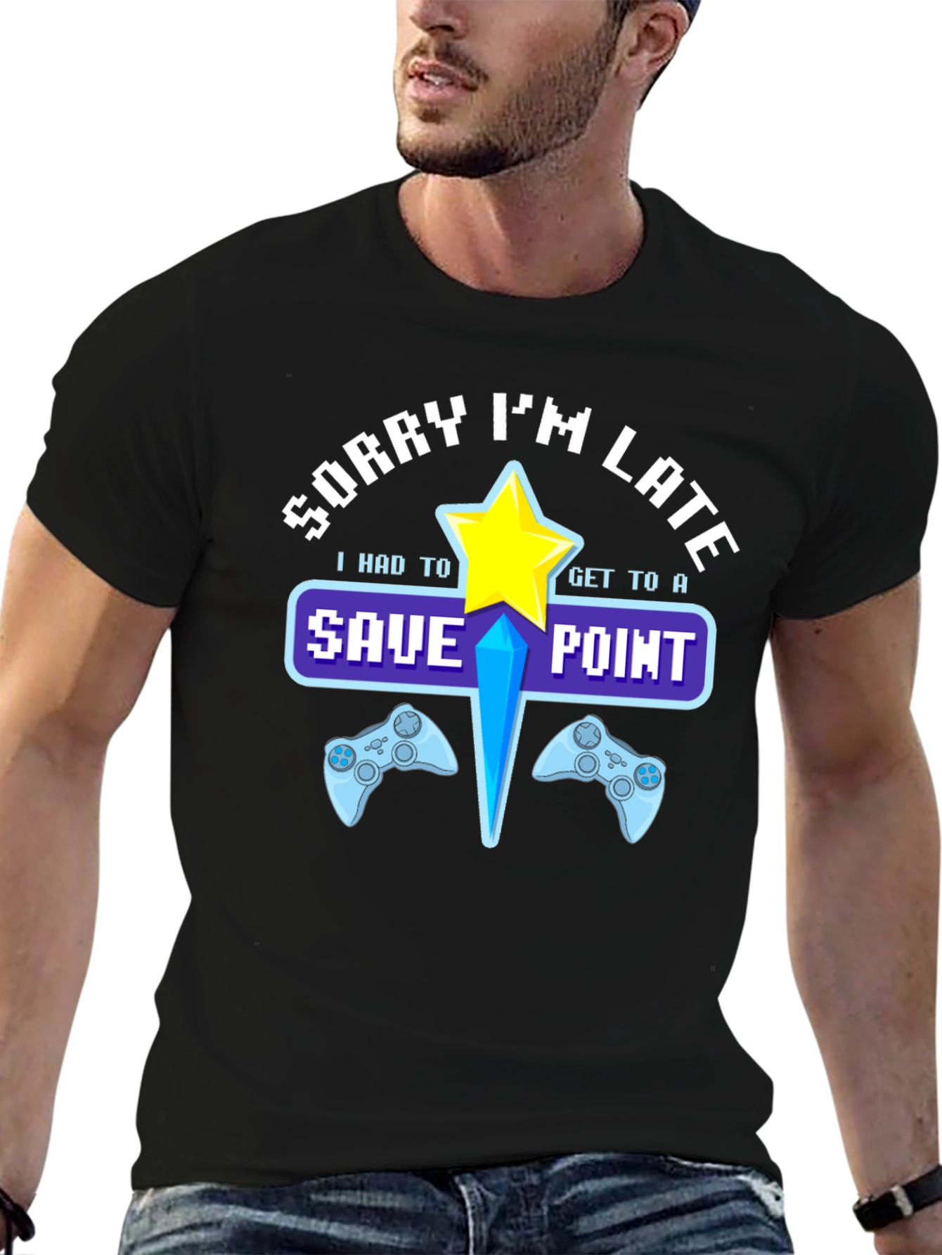 Sorry Im Late Save Point Gamer T-Shirt
