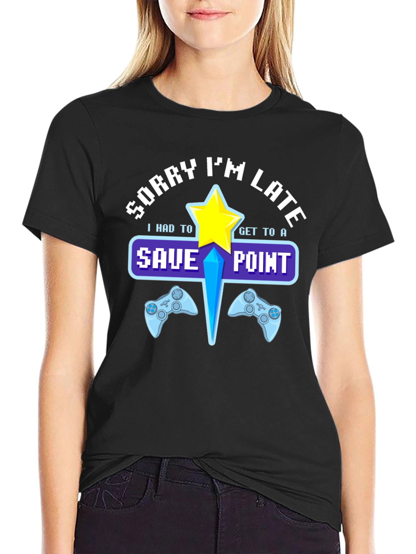 Sorry Im Late Save Point Gamer T-Shirt