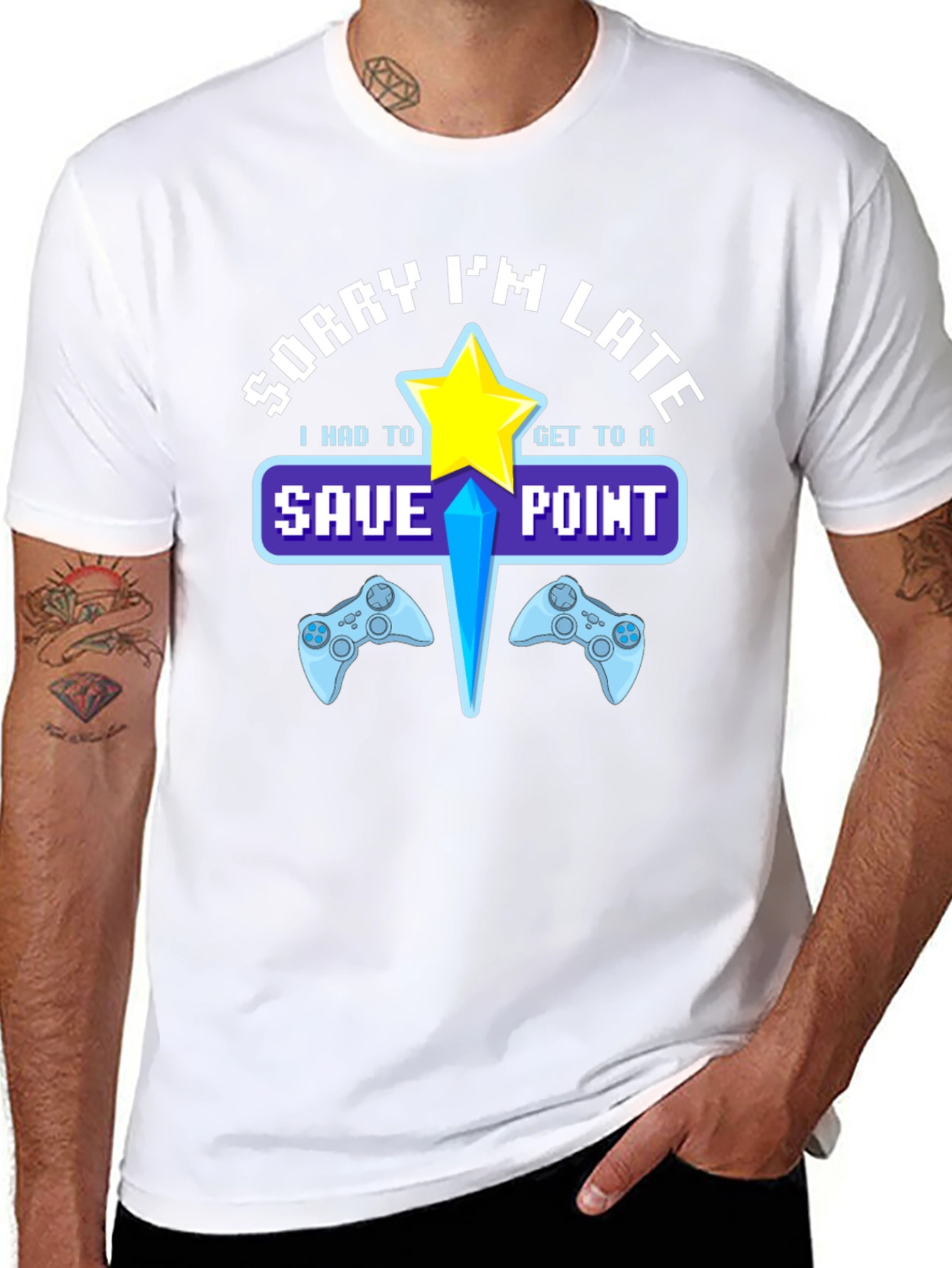 Sorry Im Late Save Point Gamer T-Shirt