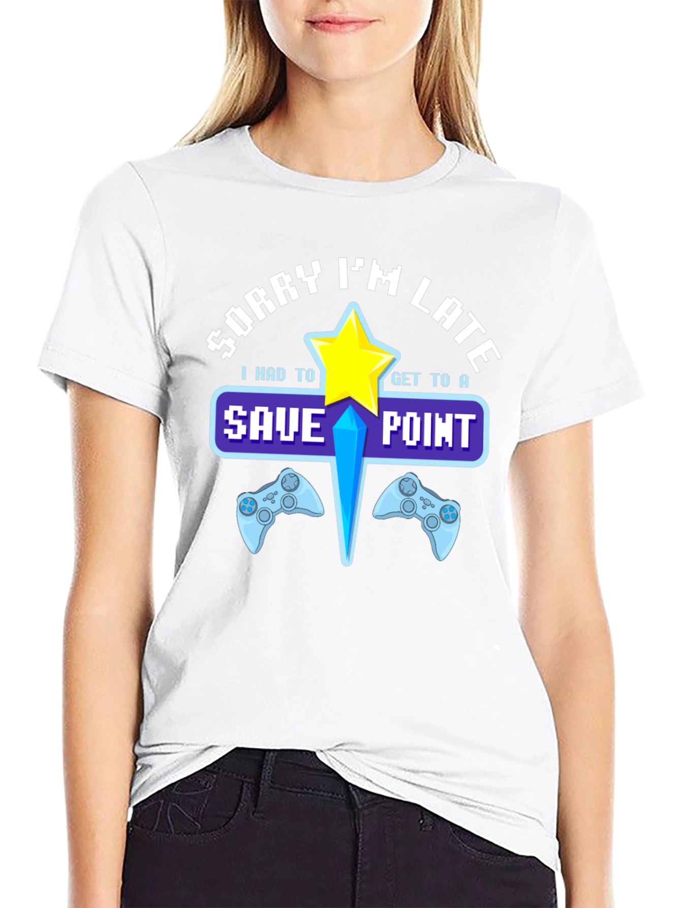 Sorry Im Late Save Point Gamer T-Shirt