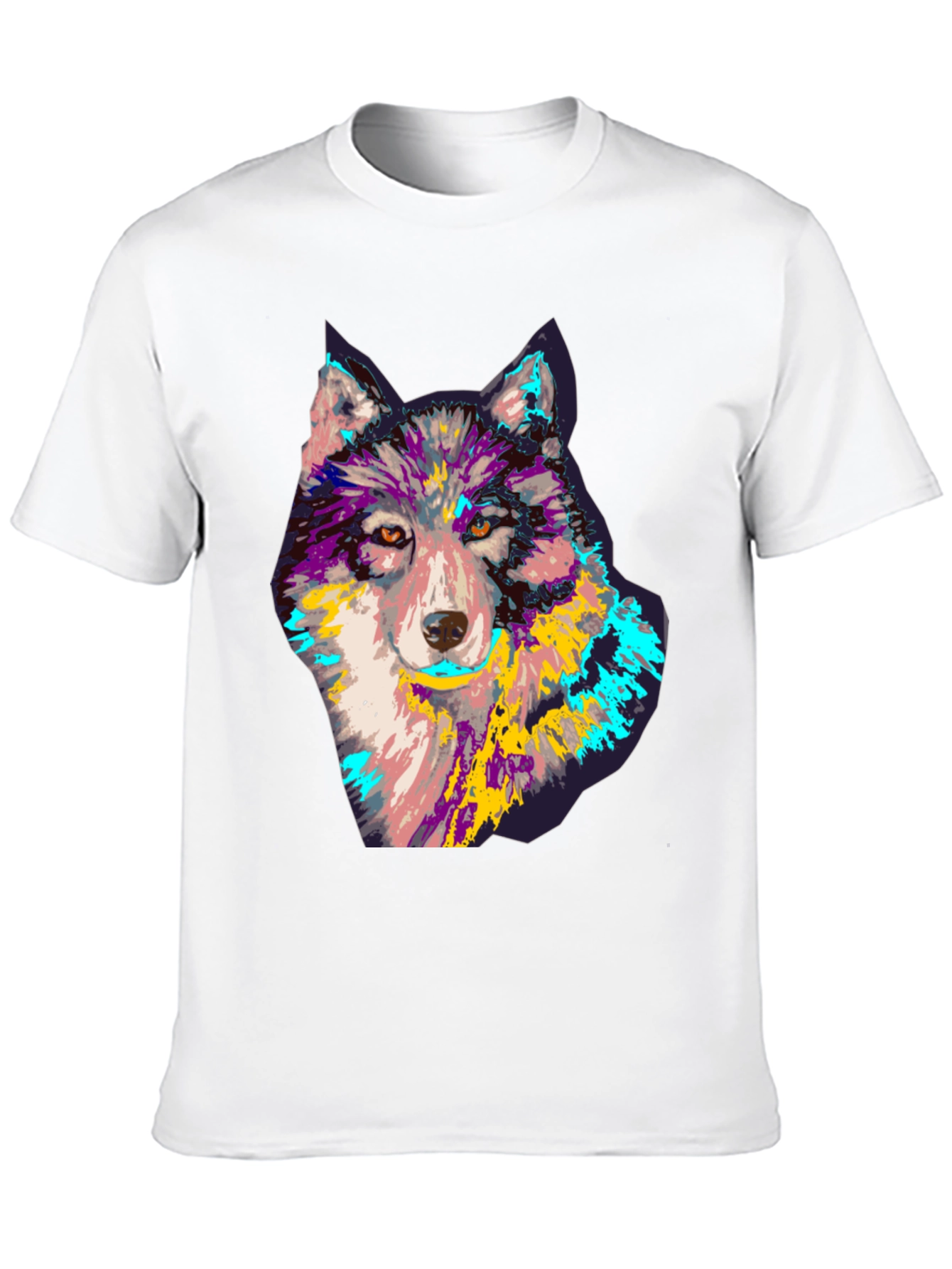 Wolf Graphic Print T-Shirt - Mens Black Tee