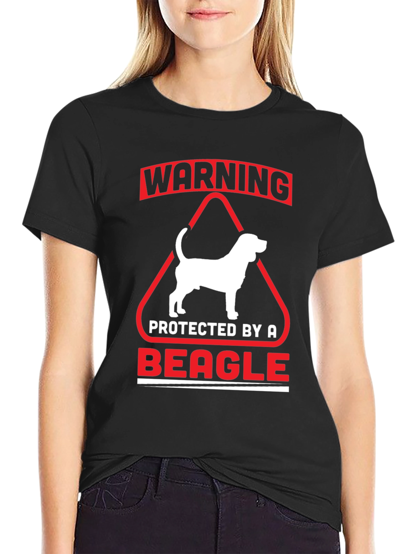 Warning Protected by a Beagle T-Shirt