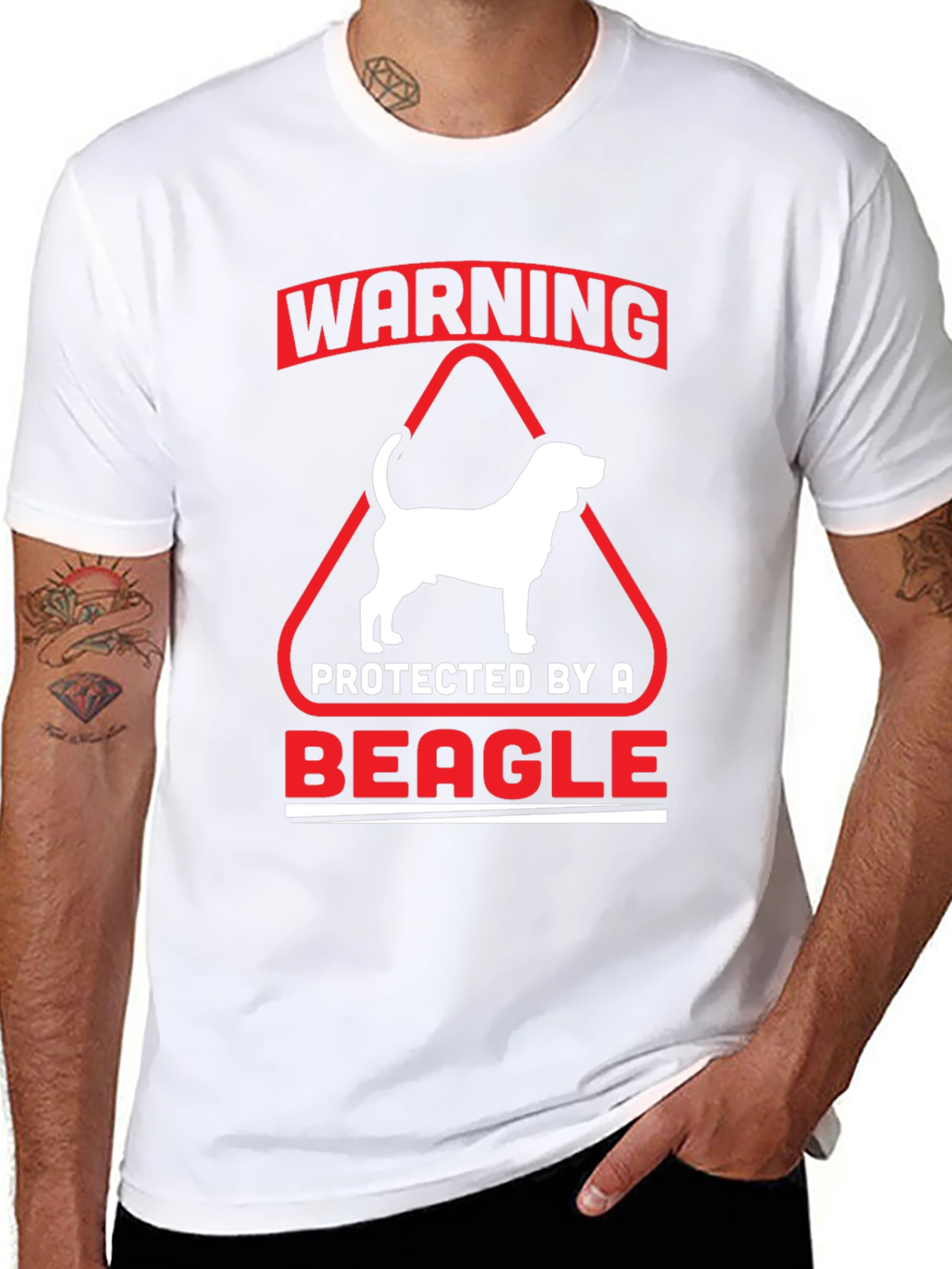 Warning Protected by a Beagle T-Shirt