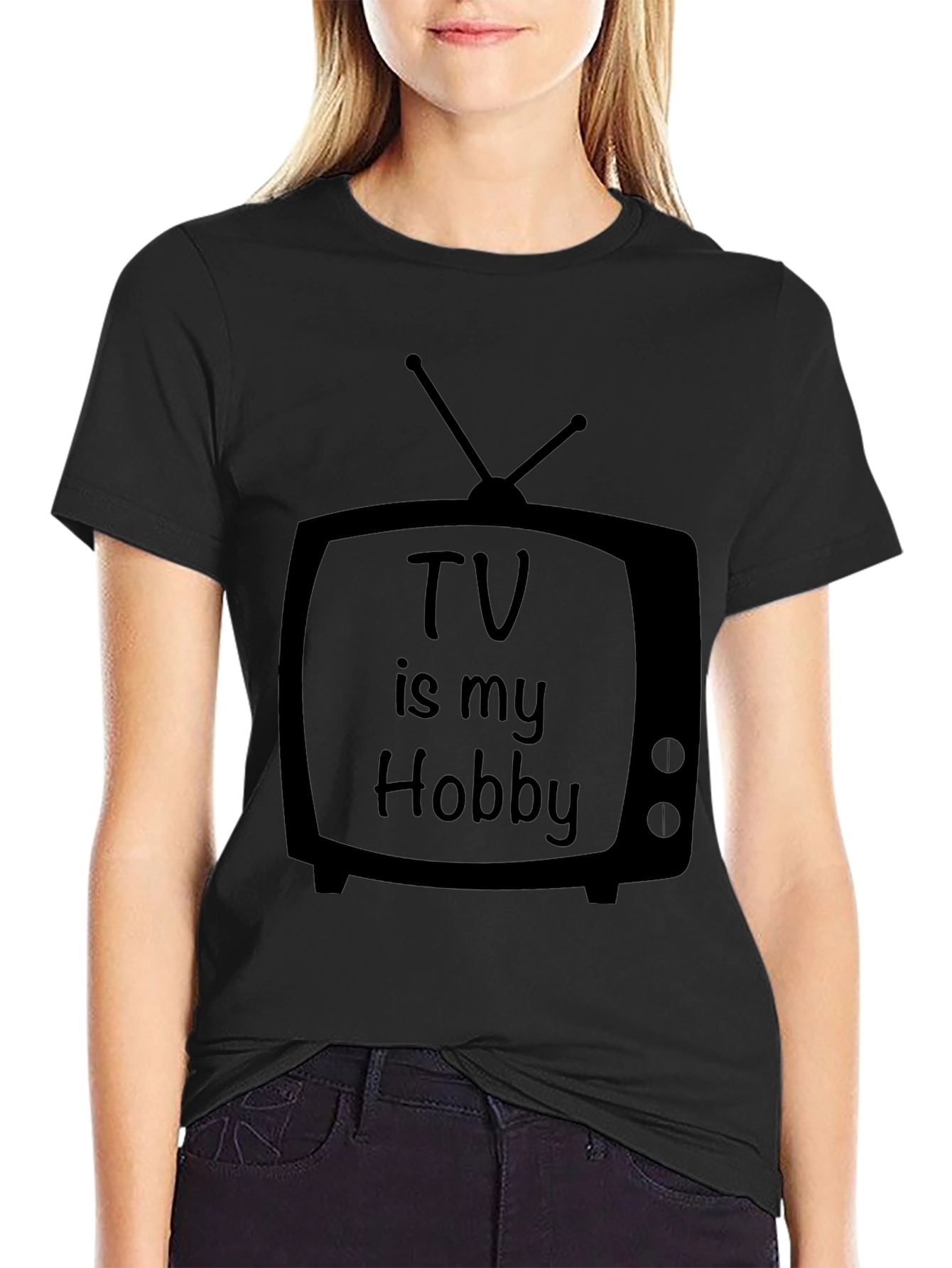 TV Is My Hobby Black T-Shirt