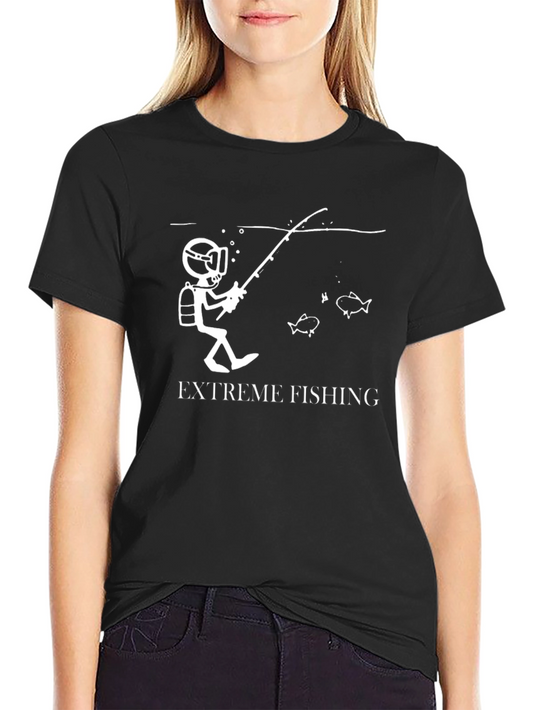 Extreme Fishing Black Graphic T-Shirt