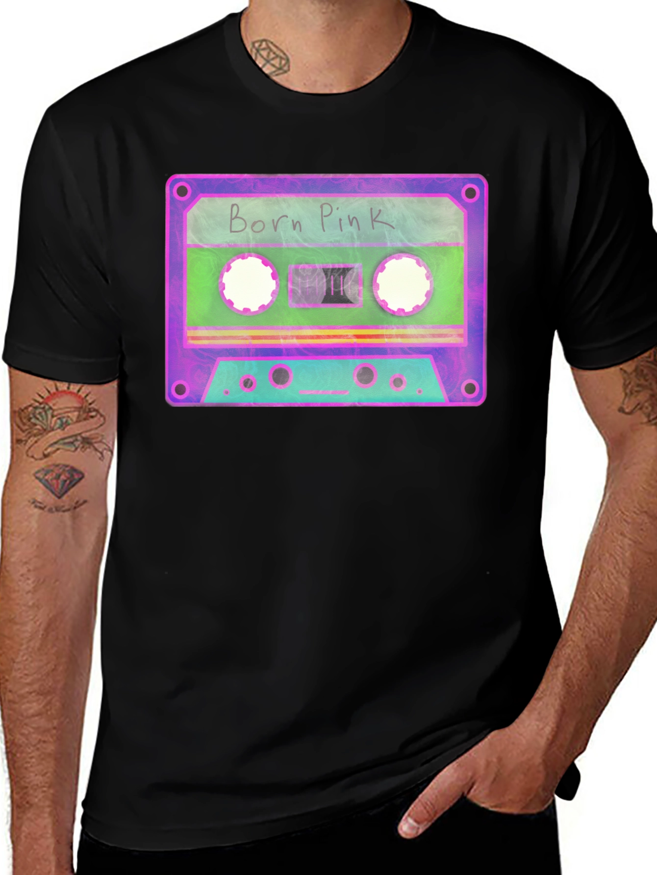 Born Pink Cassette Graphic Tee - Retro Style