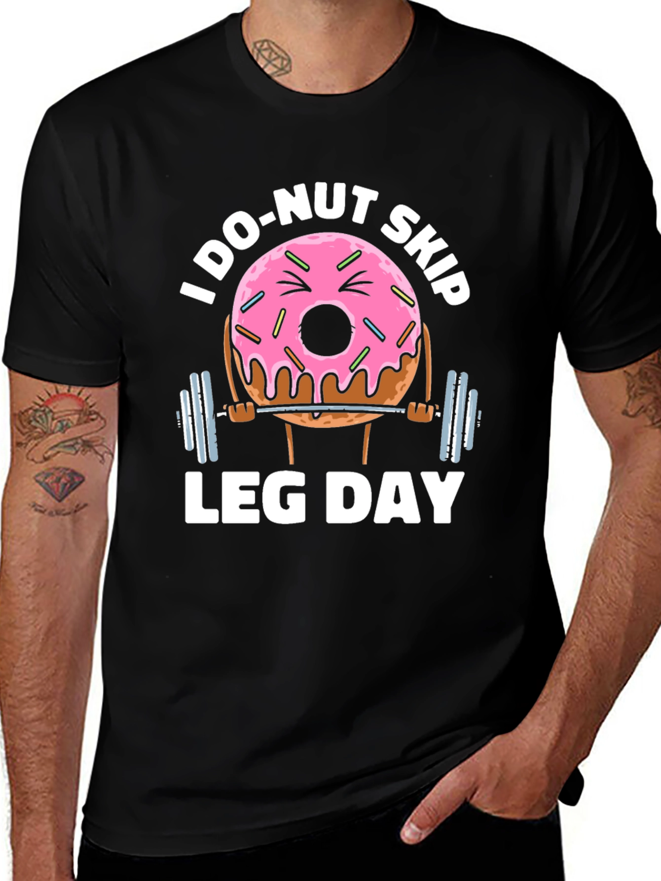 Donut Skip Leg Day Funny Workout T-Shirt