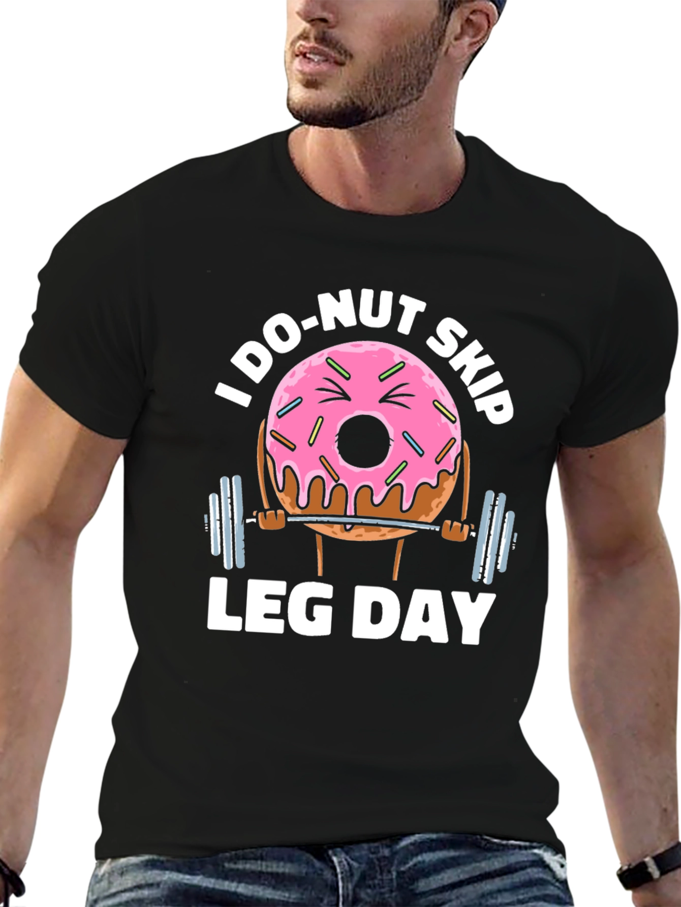 Donut Skip Leg Day Funny Workout T-Shirt