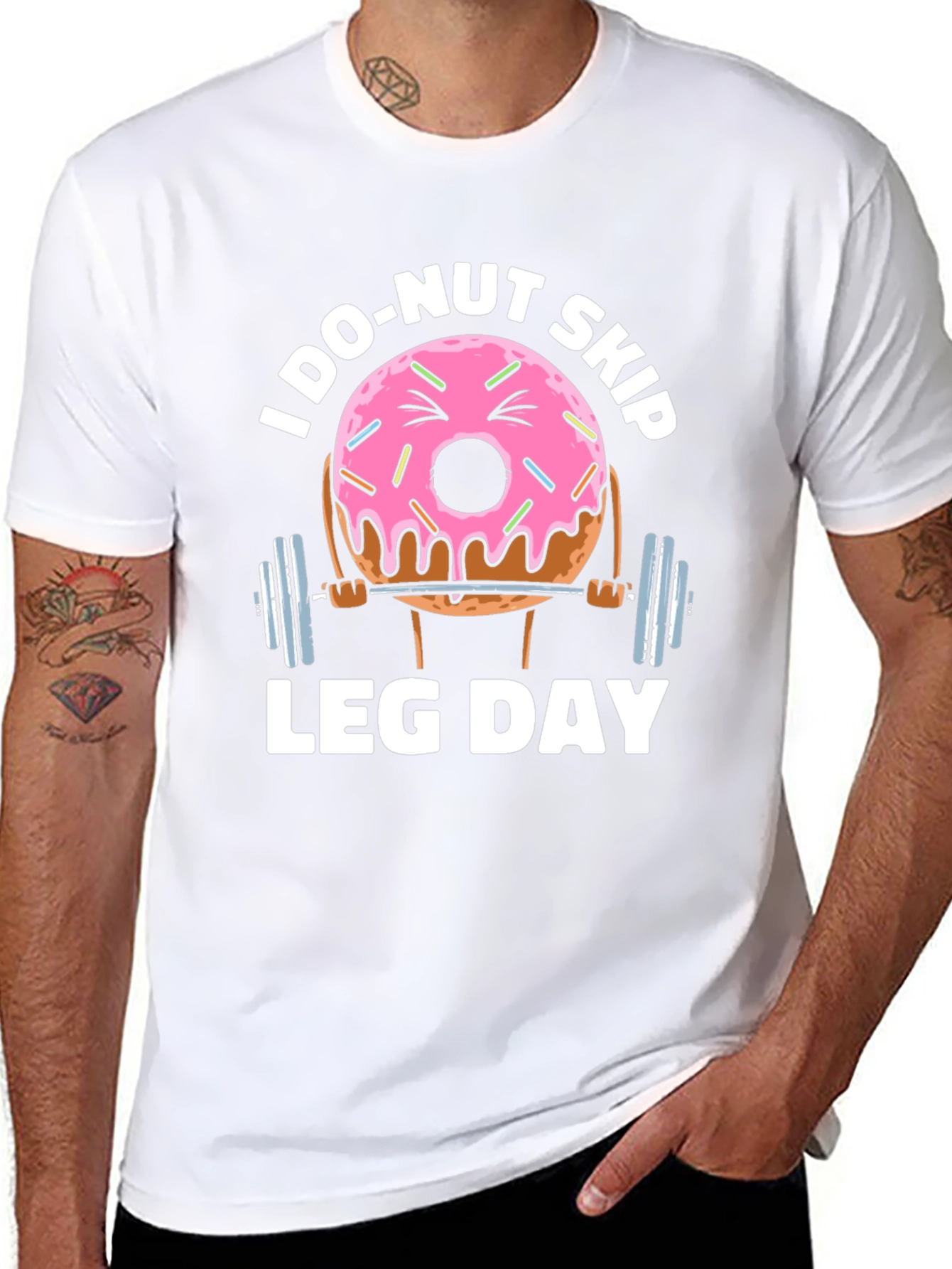 Donut Skip Leg Day Funny Workout T-Shirt