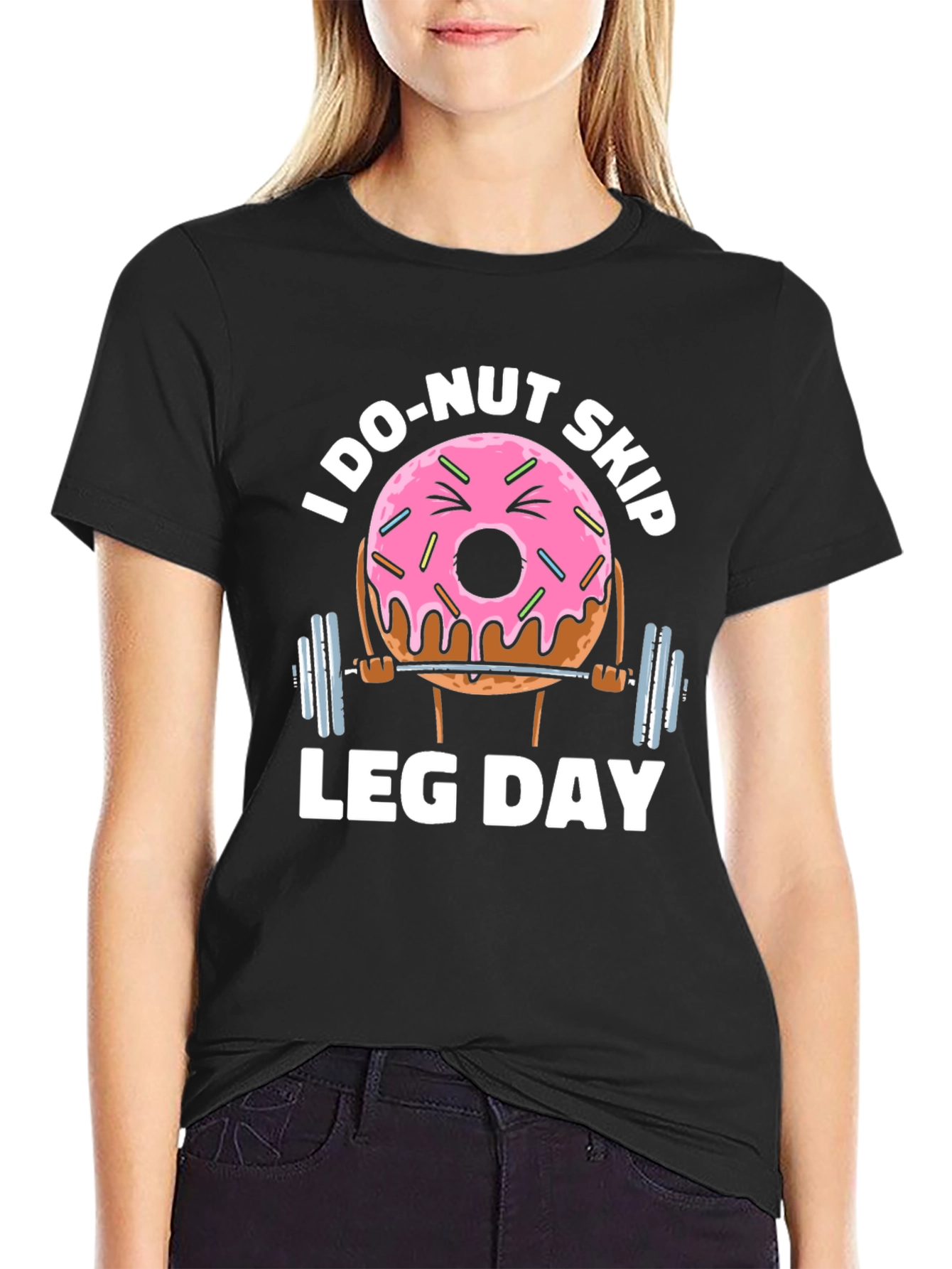 Donut Skip Leg Day Funny Workout T-Shirt