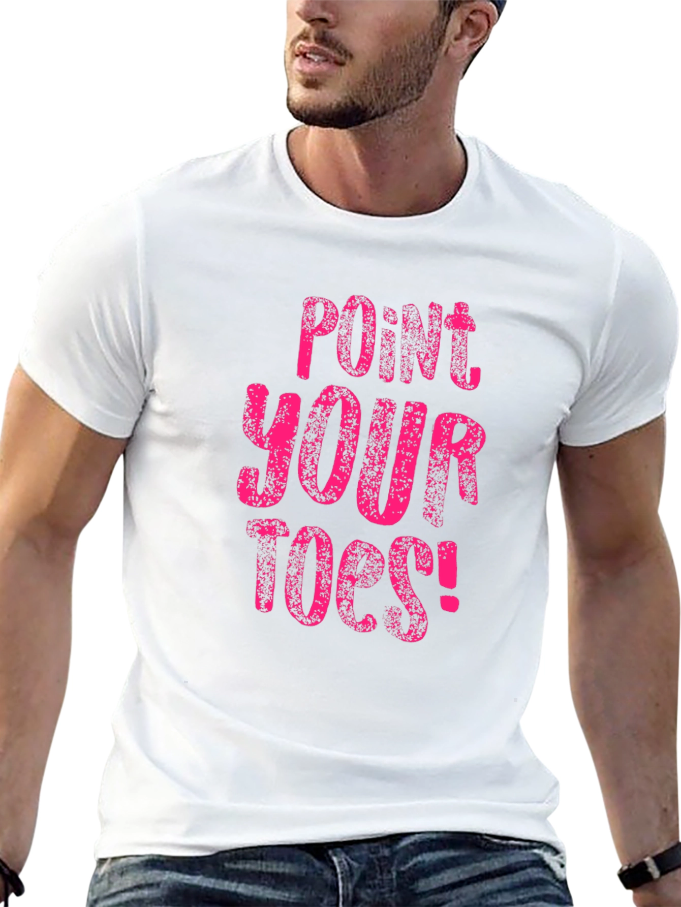 Point Your Toes! Black Cotton T-Shirt