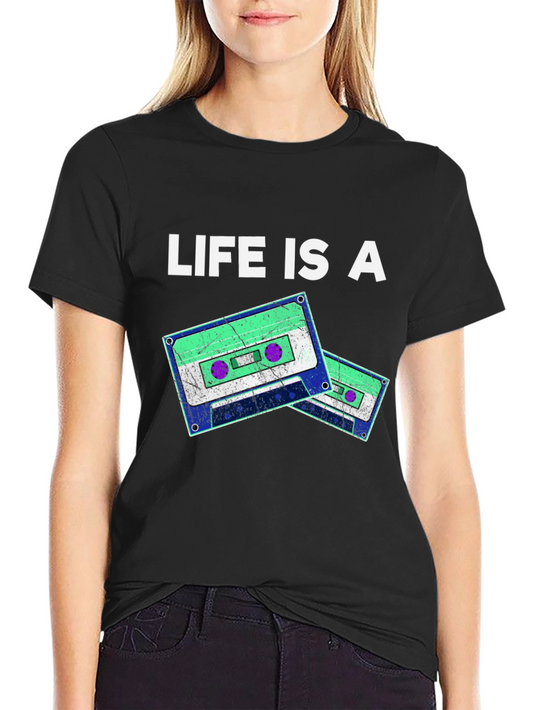 Life Is A Mixtape T-Shirt - Retro Cassette Graphic Tee