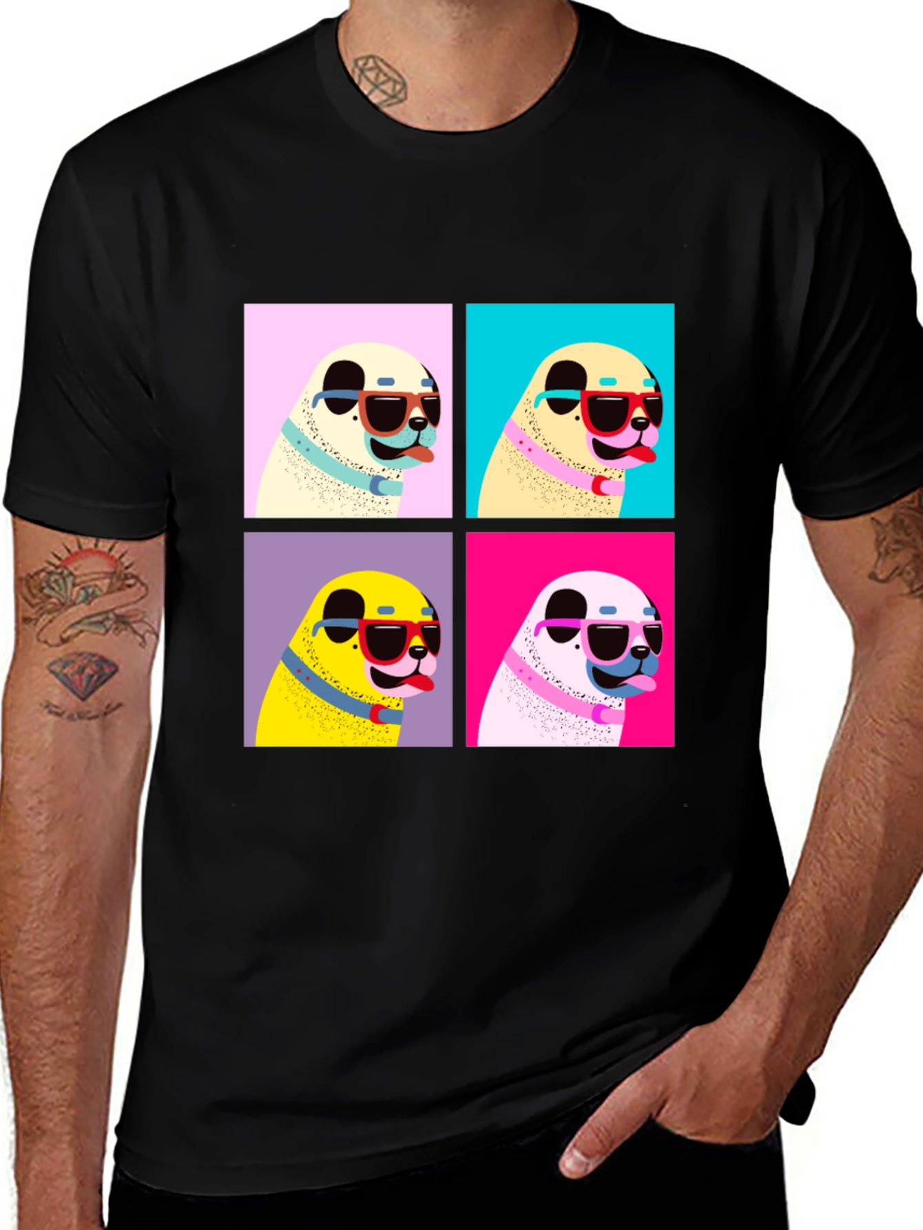 Cool Dog Pop Art T-Shirt