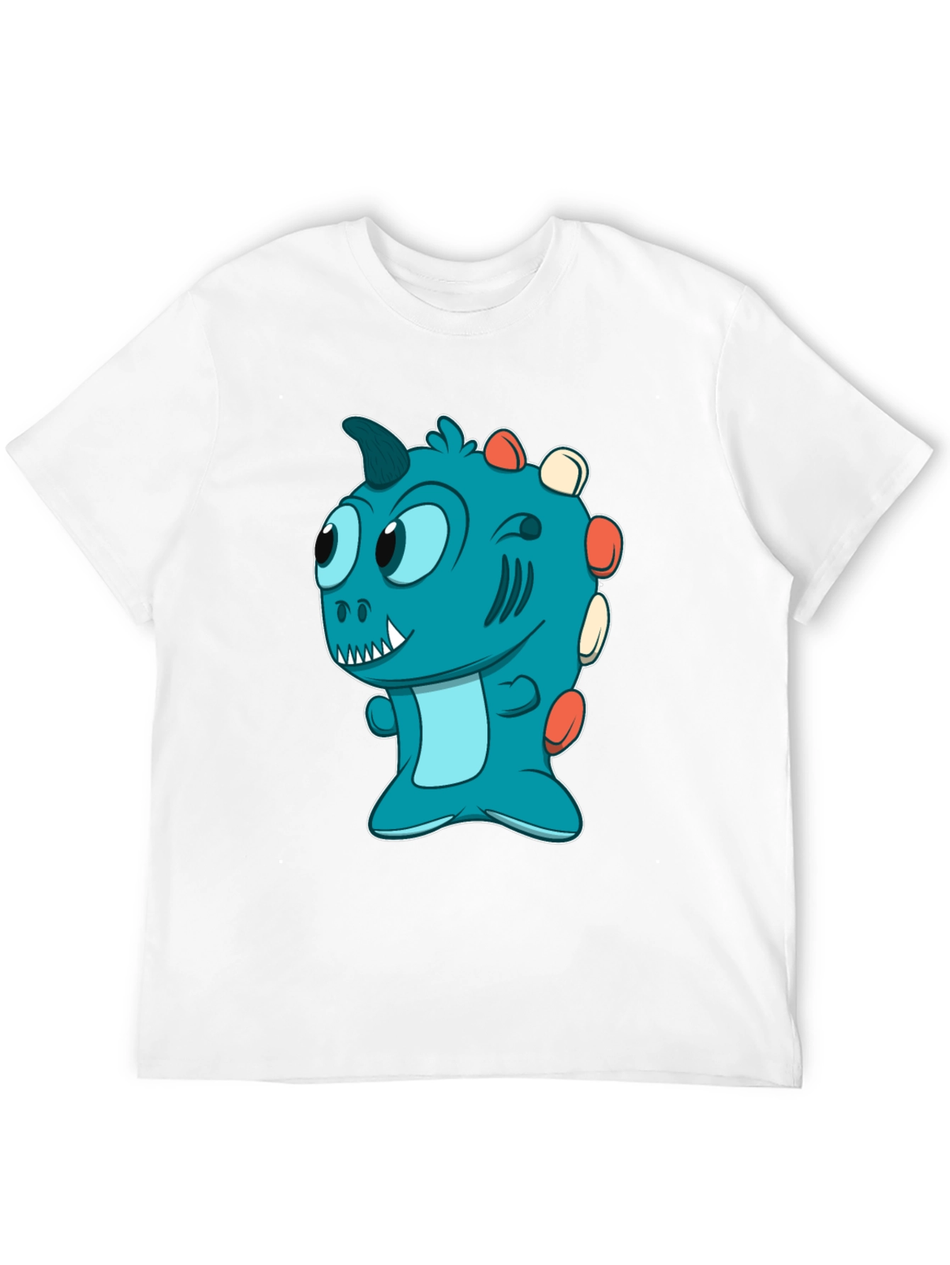 Cute Cartoon Dino T-Shirt - Mens Black Tee
