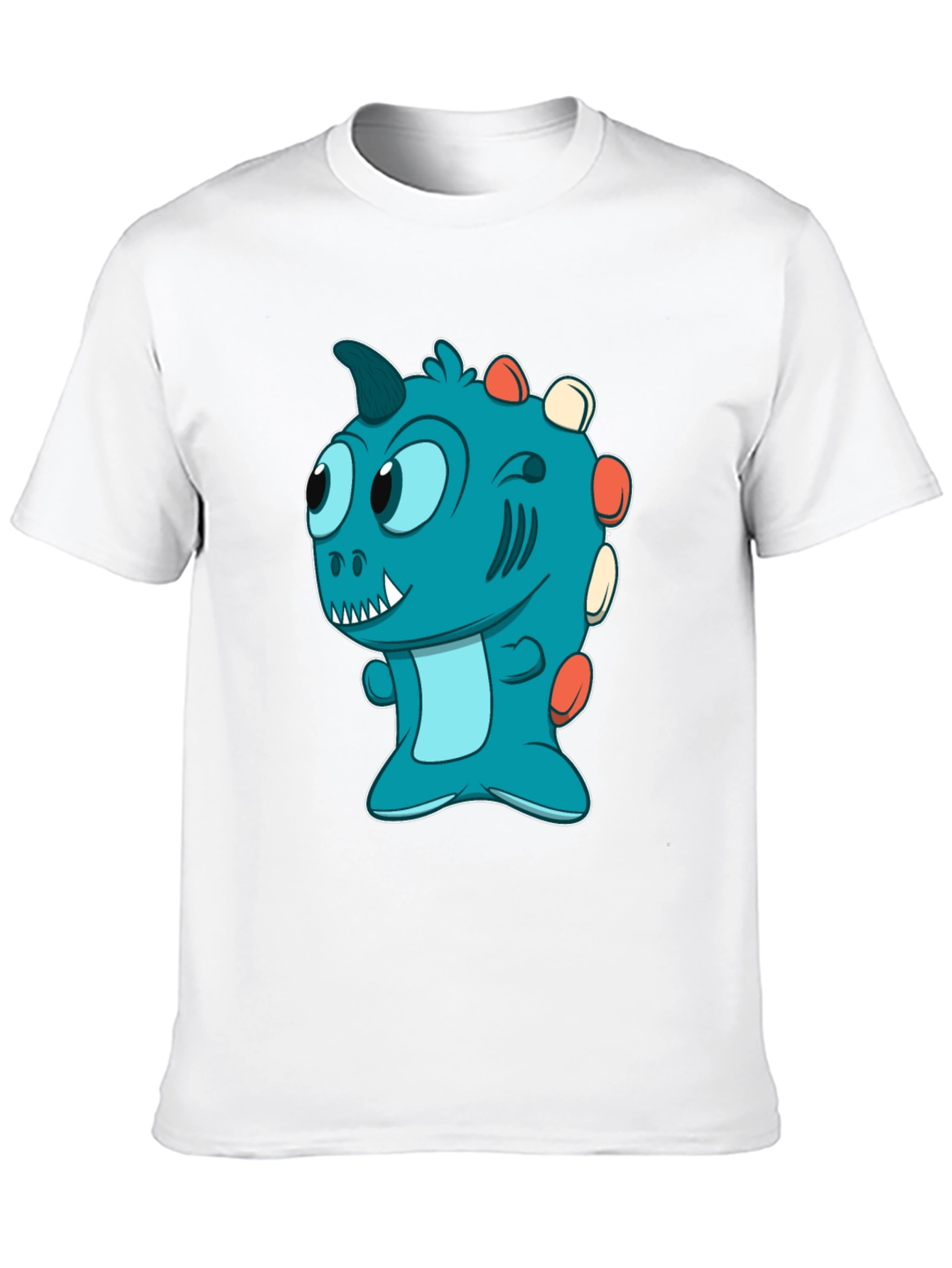 Cute Cartoon Dino T-Shirt - Mens Black Tee