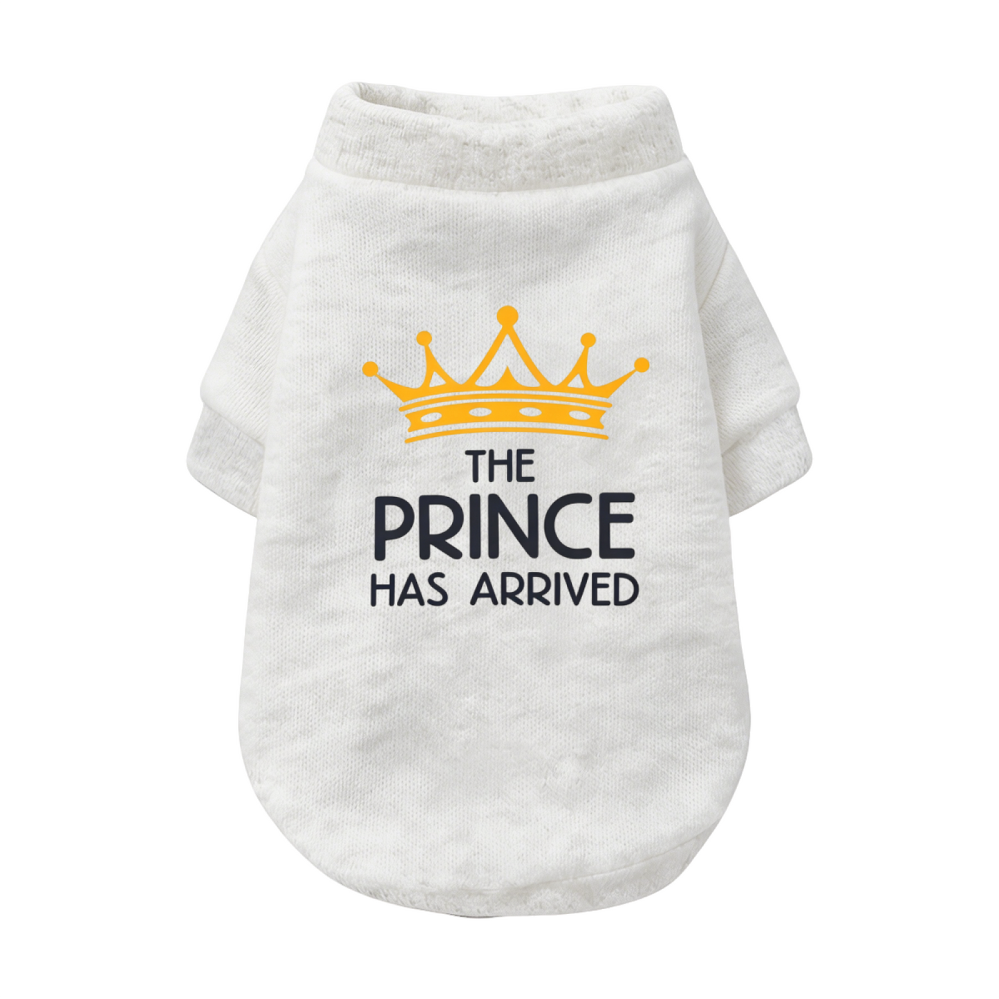 White Prince Crown Pet Cardigan Stylish Small Dog Warm Sweater