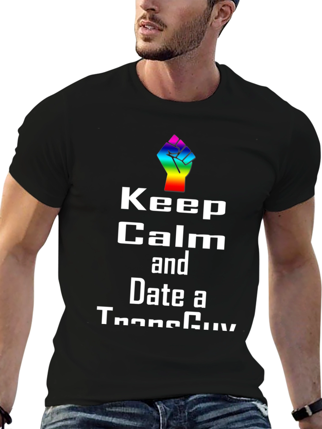 Keep Calm Transguy Pride Graphic T-Shirt