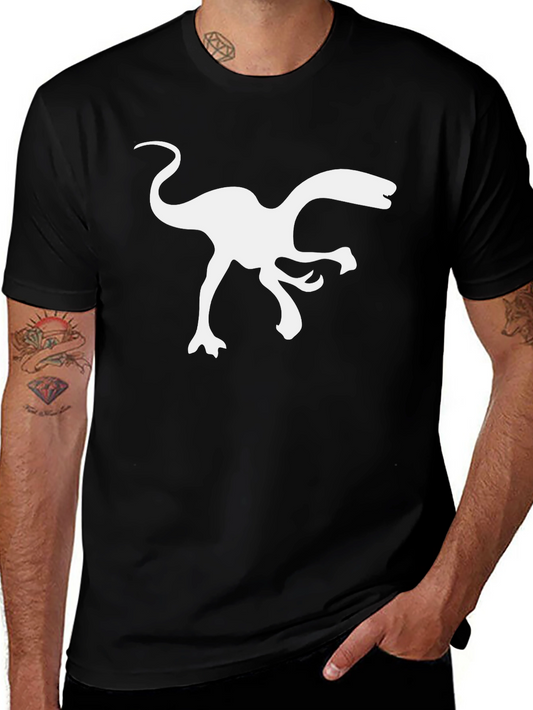 Dino Silhouette Tee - Black Cotton T-Shirt