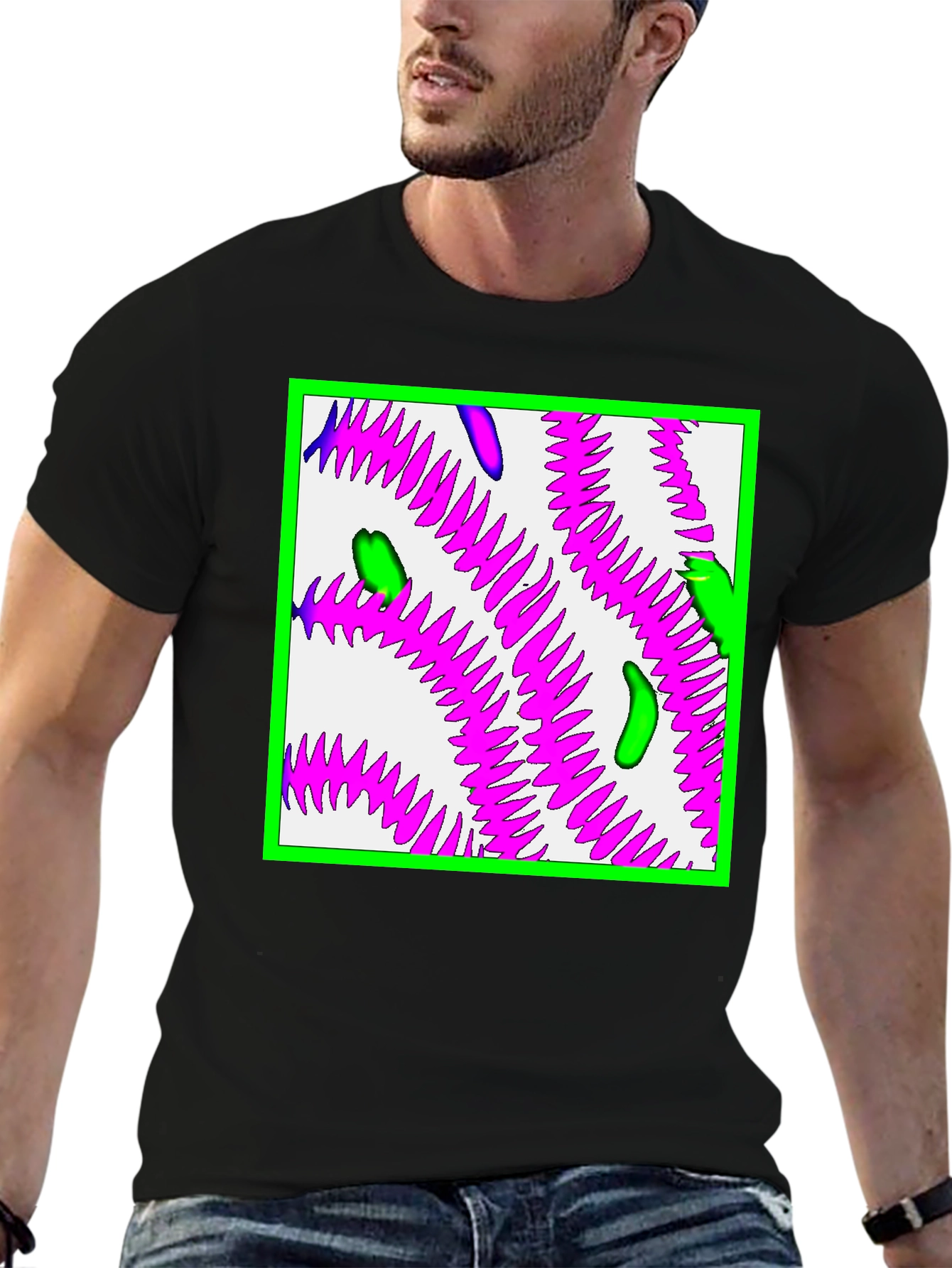 Abstract Graphic Print Black T-Shirt
