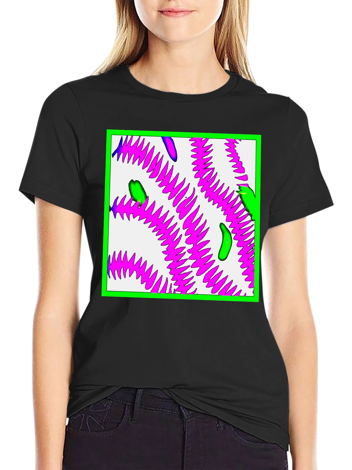 Abstract Graphic Print Black T-Shirt