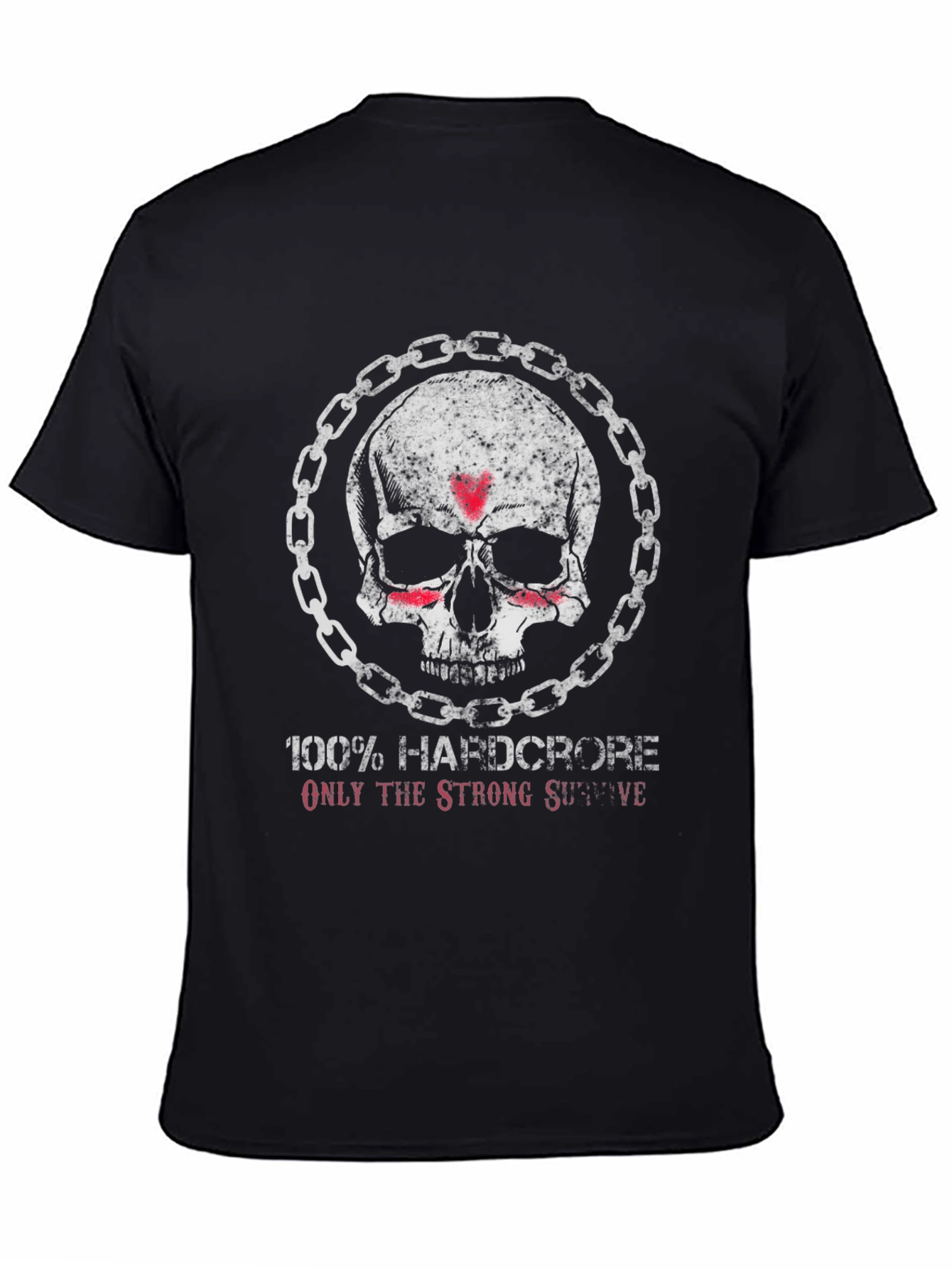 Hardcore Skull Chain Graphic T-Shirt