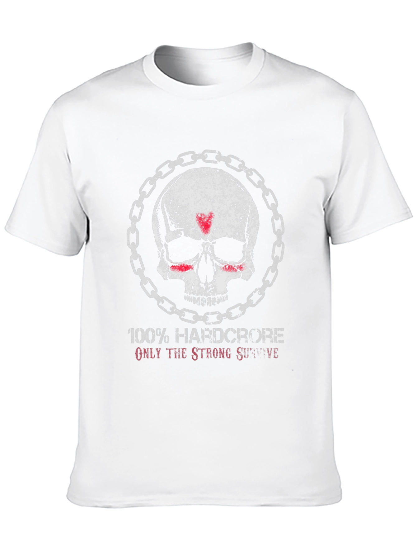 Hardcore Skull Chain Graphic T-Shirt