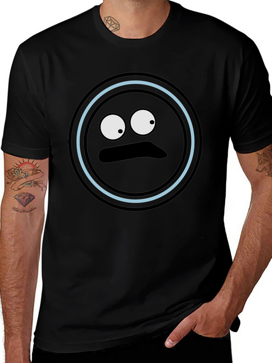 Funny Black T-Shirt with Googly Eye Face Design