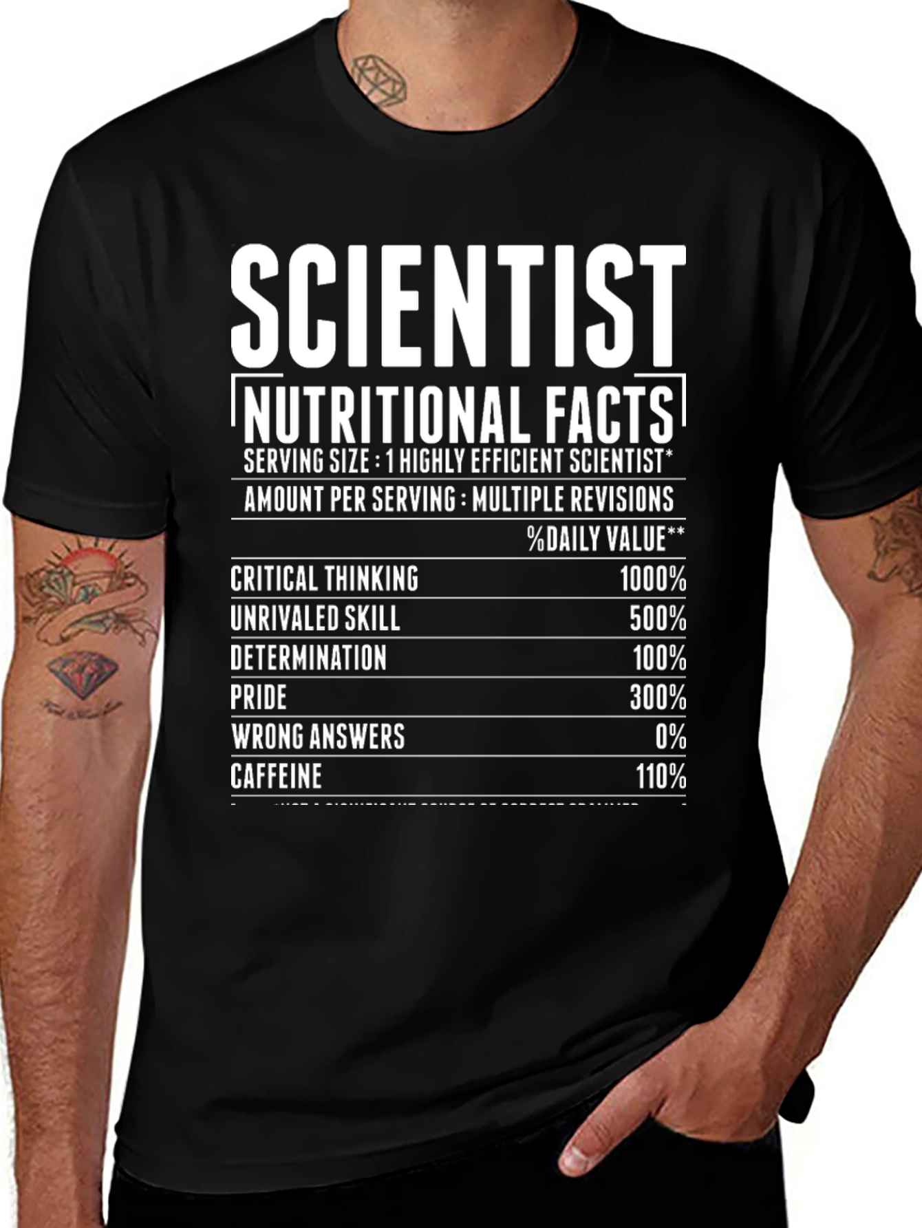 Scientist Nutritional Facts T-Shirt