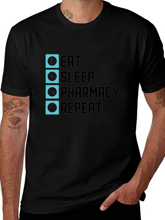 Eat Sleep Pharmacy Repeat Graphic Tee