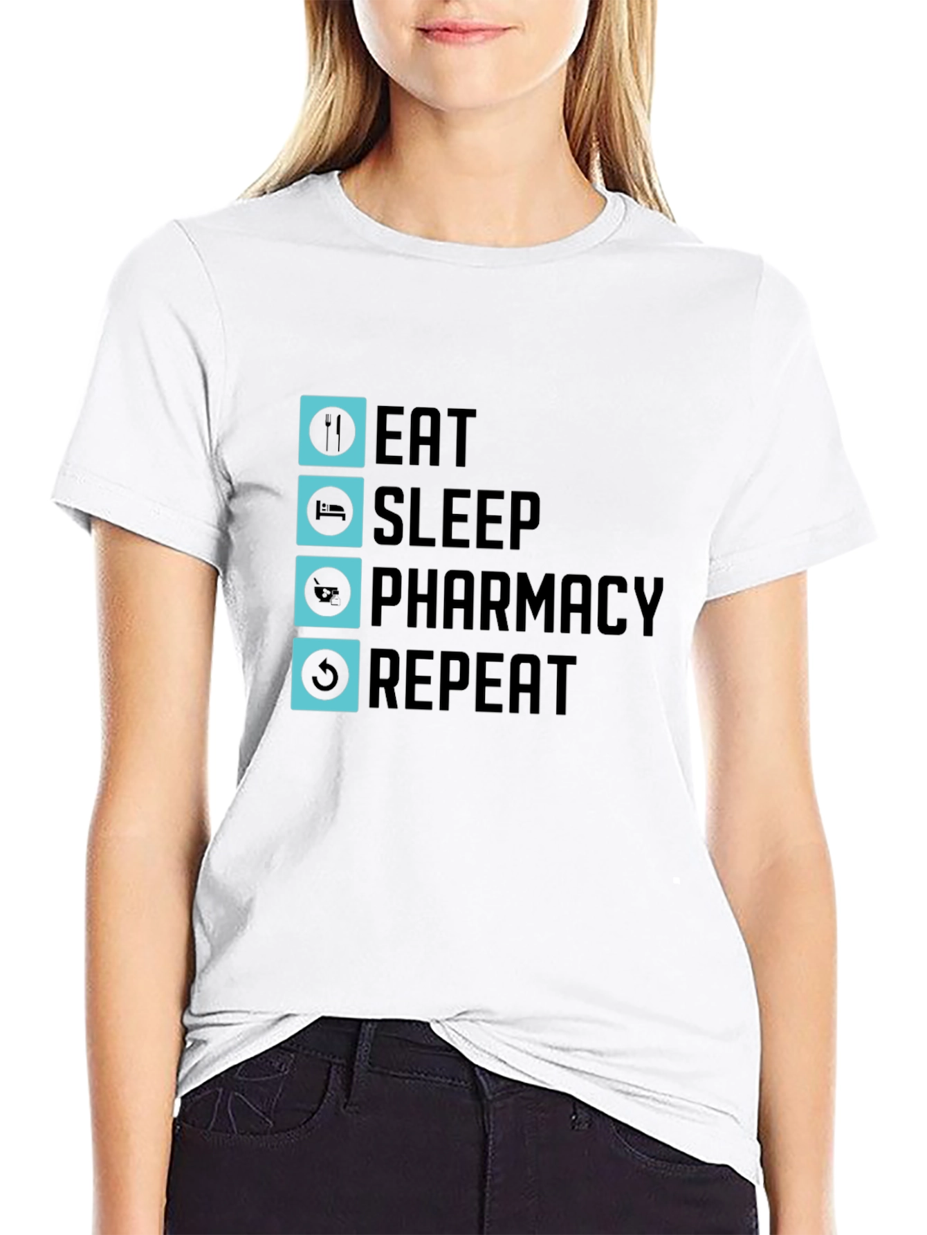 Eat Sleep Pharmacy Repeat Graphic Tee
