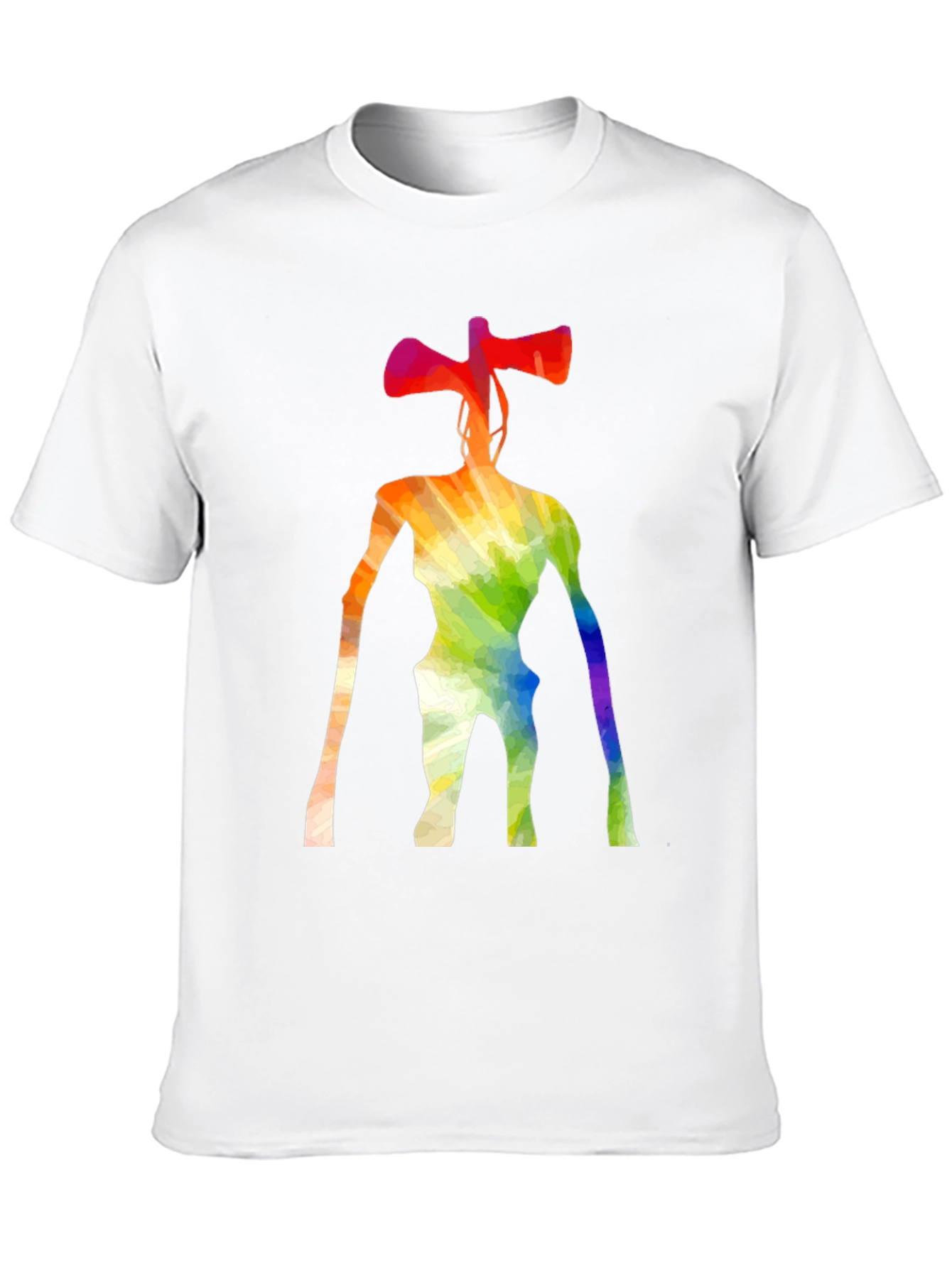 Rainbow Siren Head Graphic Black T-Shirt